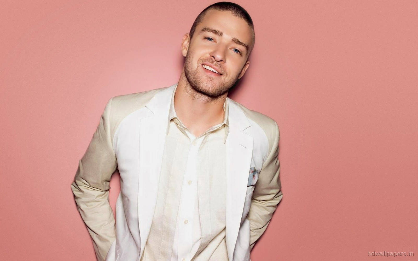 Justin Timberlake Grinning In All-white Background