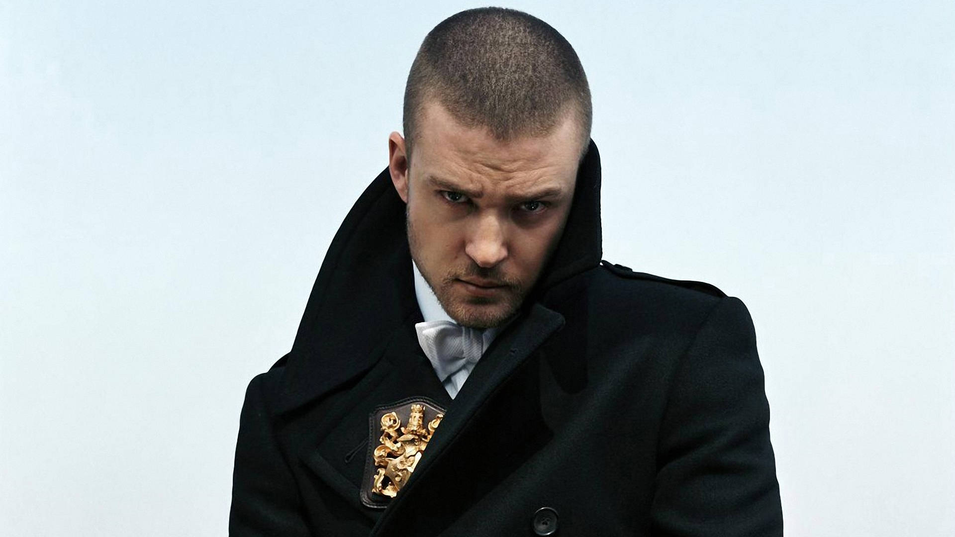 Justin Timberlake In Black Tench Coat Background