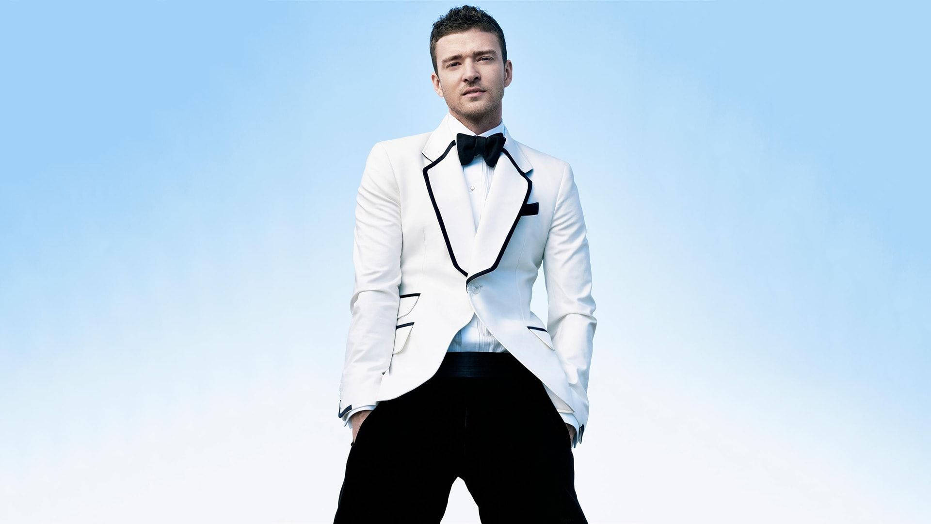 Justin Timberlake In White Coat Background