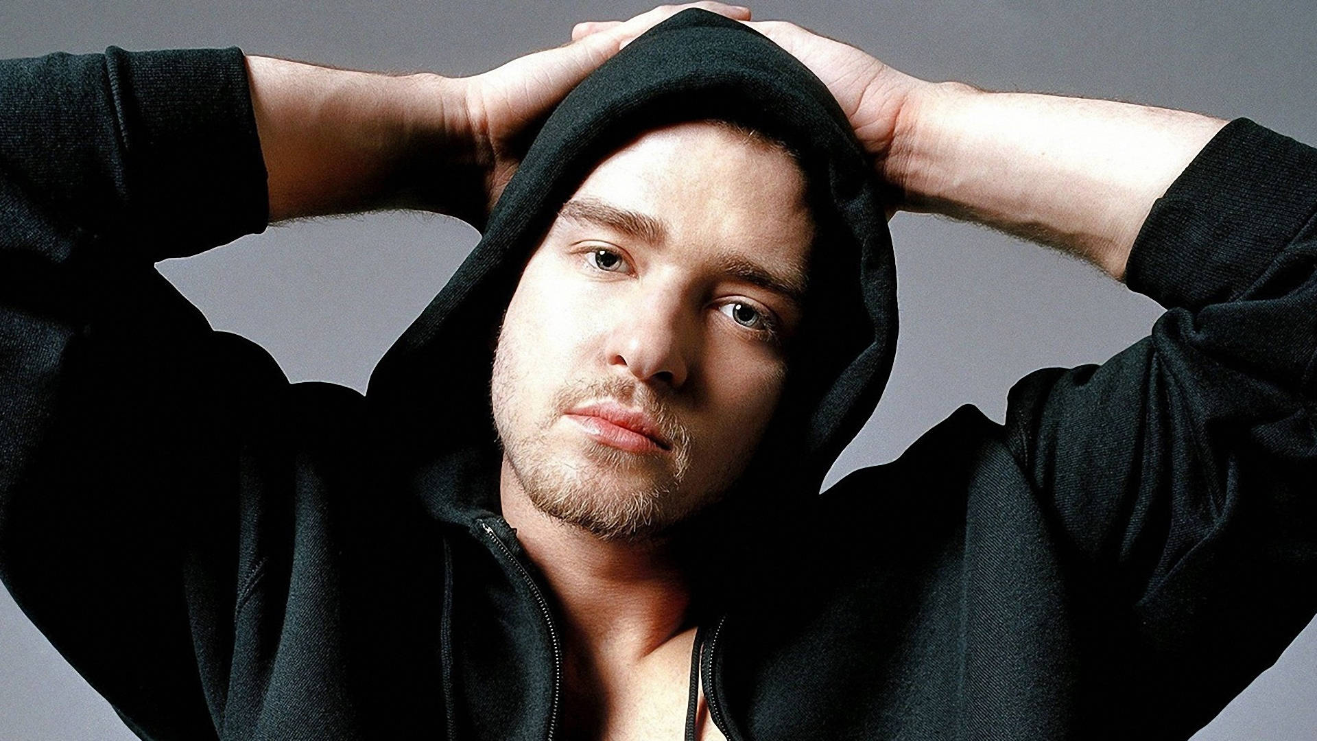 Justin Timberlake Wearing Black Hoodie Background