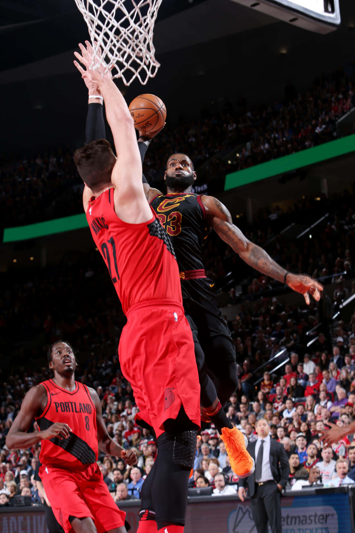 Jusuf Nurkic And Lebron James Background