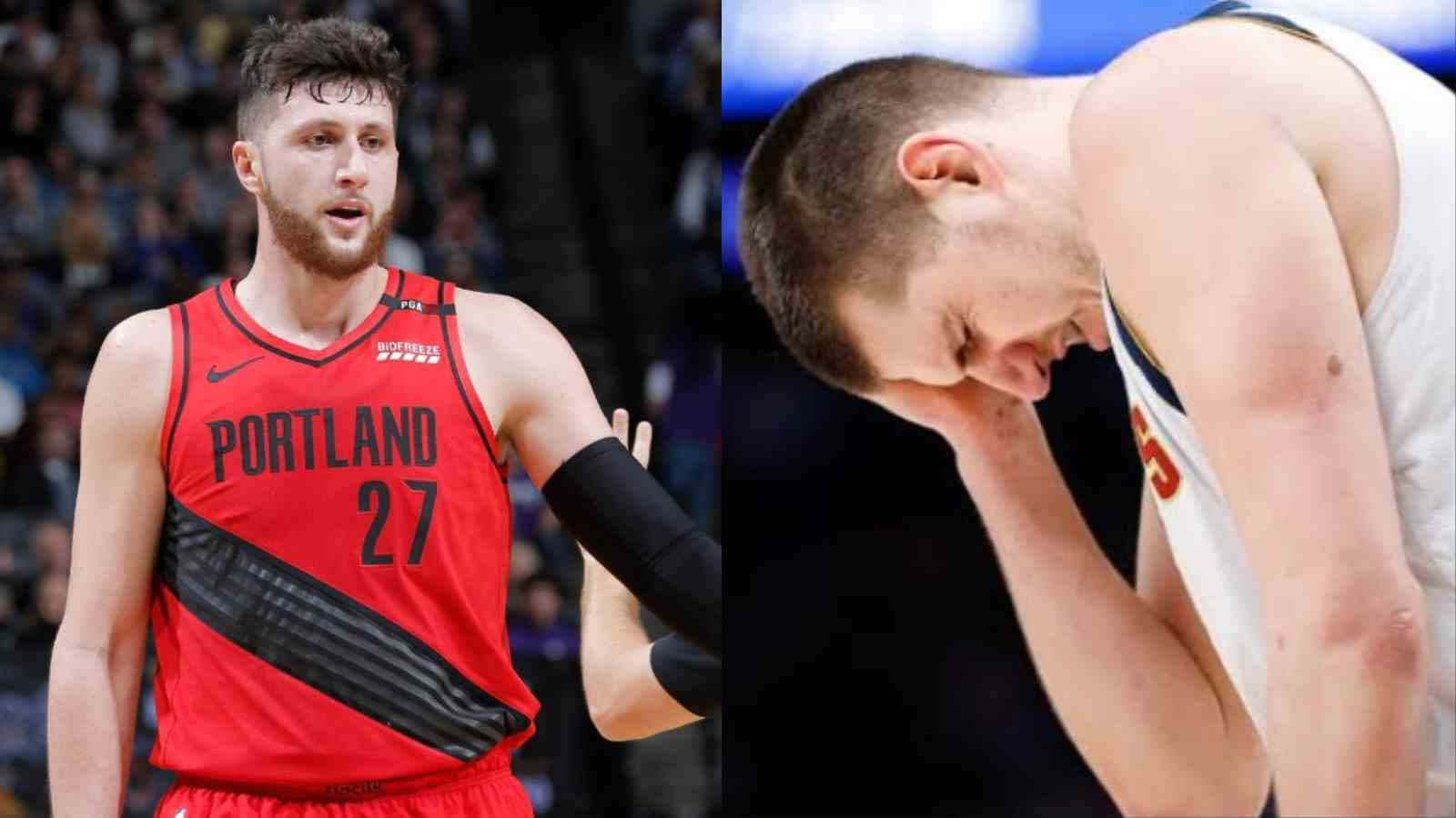 Jusuf Nurkic And Nikola Jokic Collage Background
