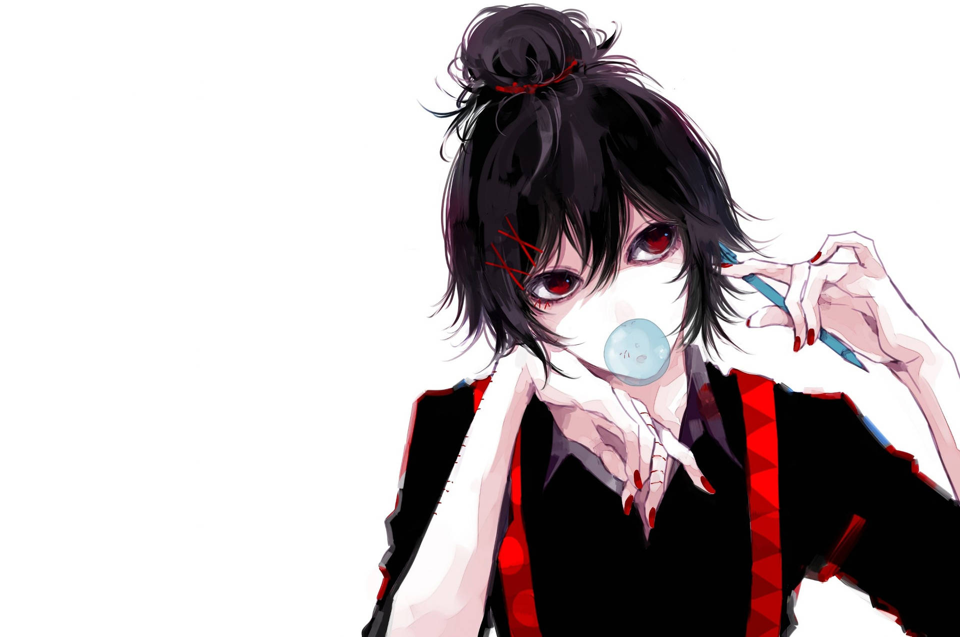 Juuzou Tokyo Ghoul 4k Blowing Bubbles Background