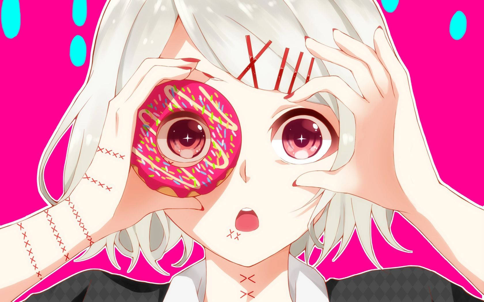 Juuzou Tokyo Ghoul 4k With Donut On Eye Background