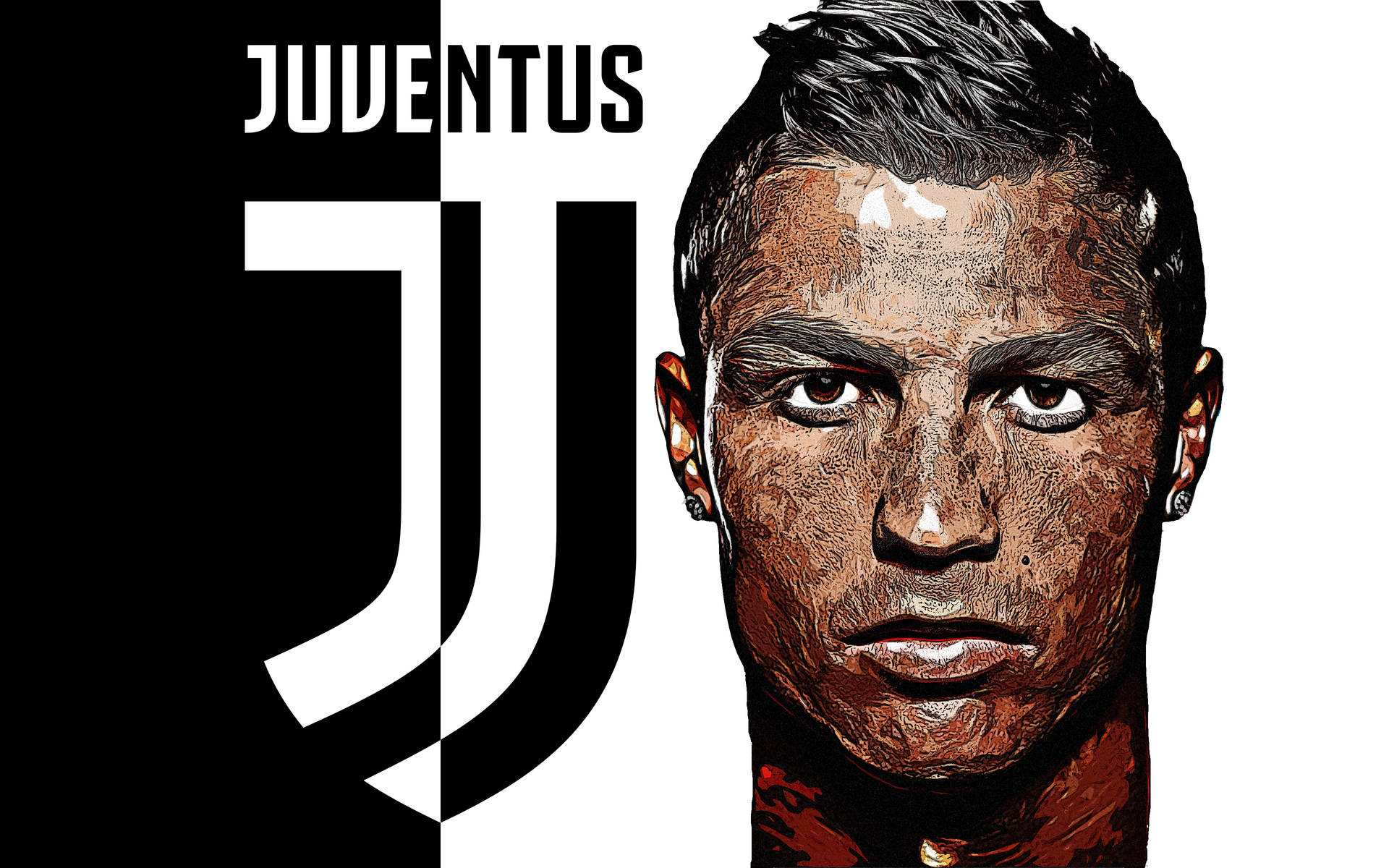 Juventus Black Logo Cristiano Ronaldo Hd 4k Background
