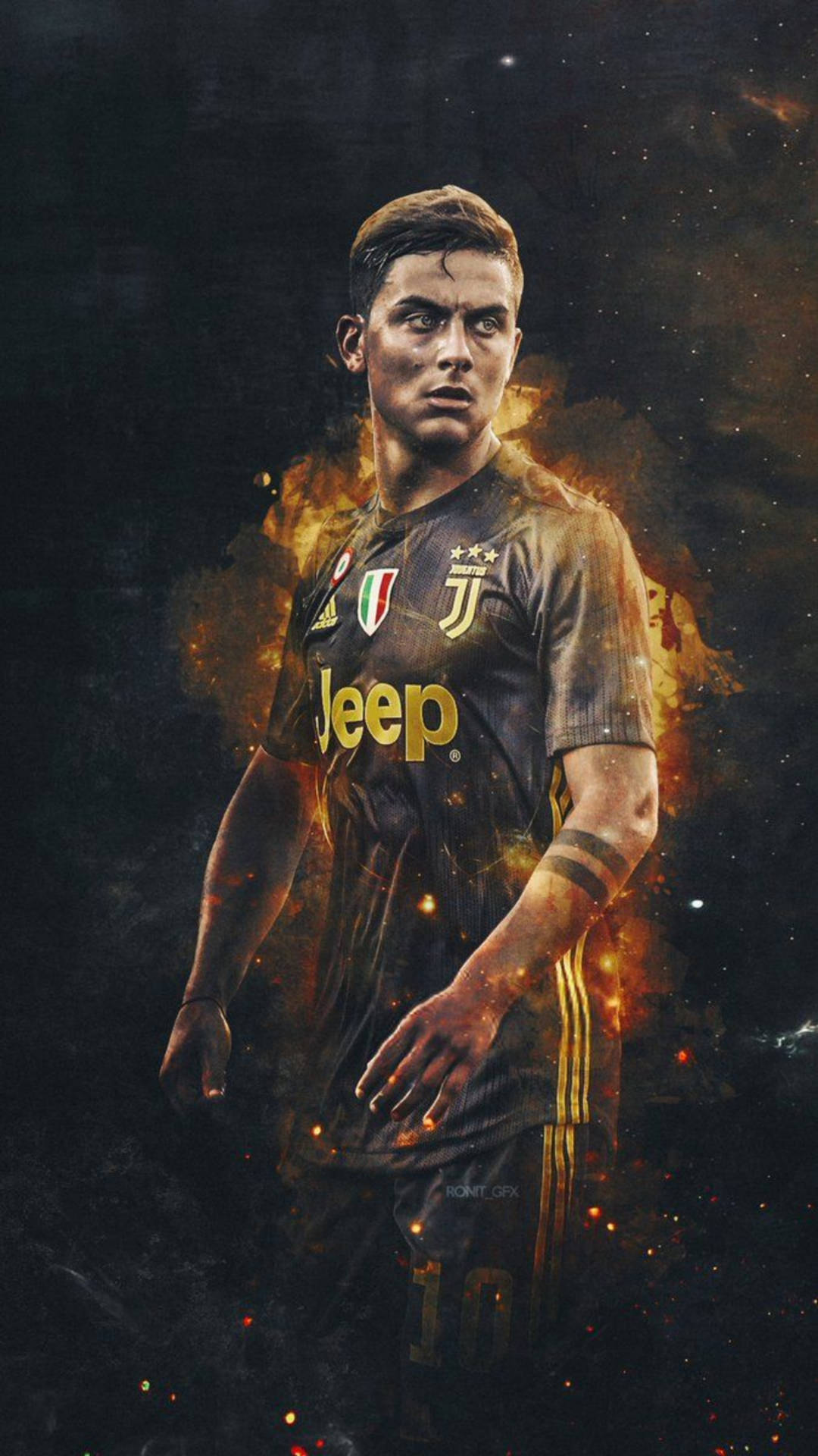Juventus Blazing Paulo Dybala Illustration Background