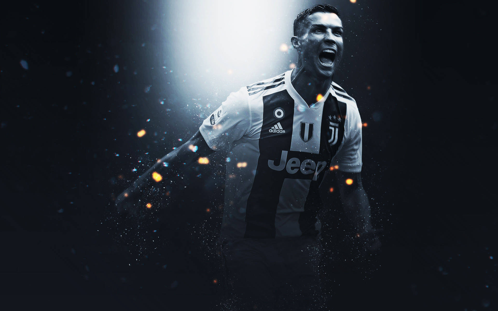 Juventus Cristiano Ronaldo Black Aesthetic Illustration Background