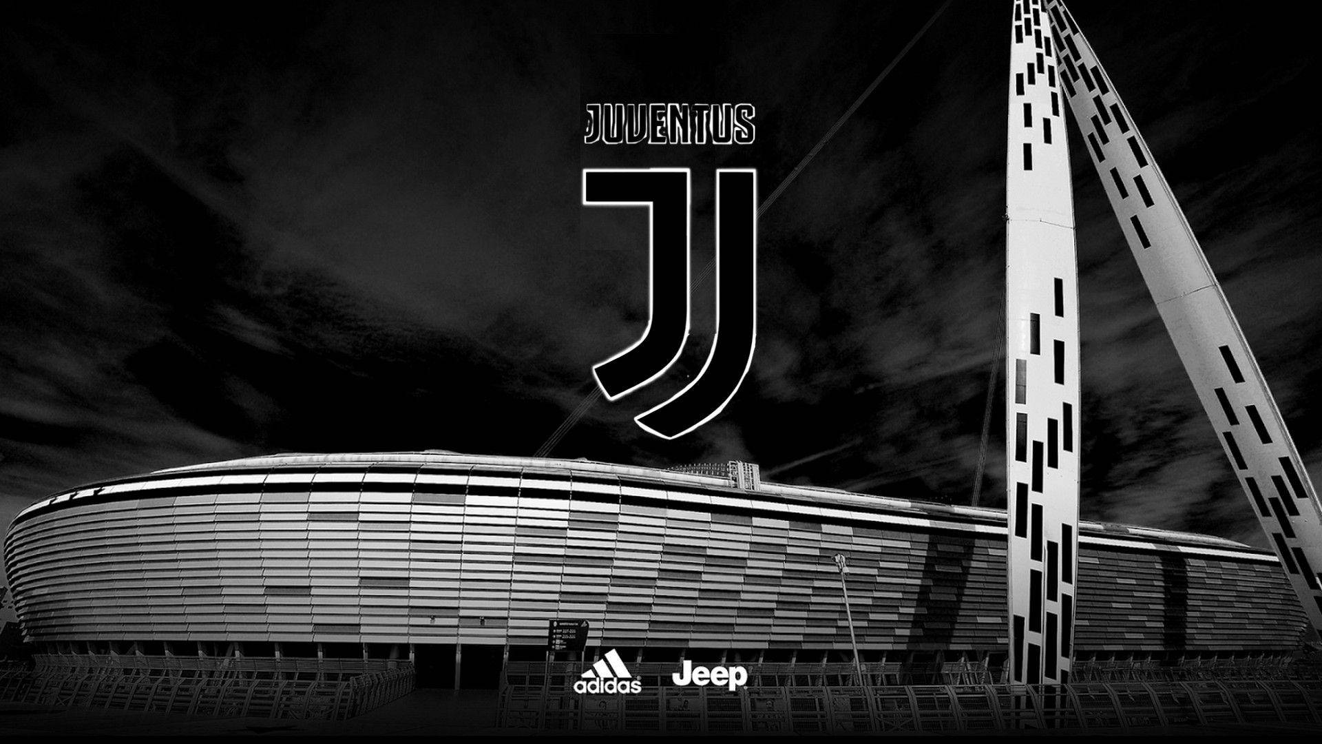 Juventus Football Club Logo With Allianz Stadium Background