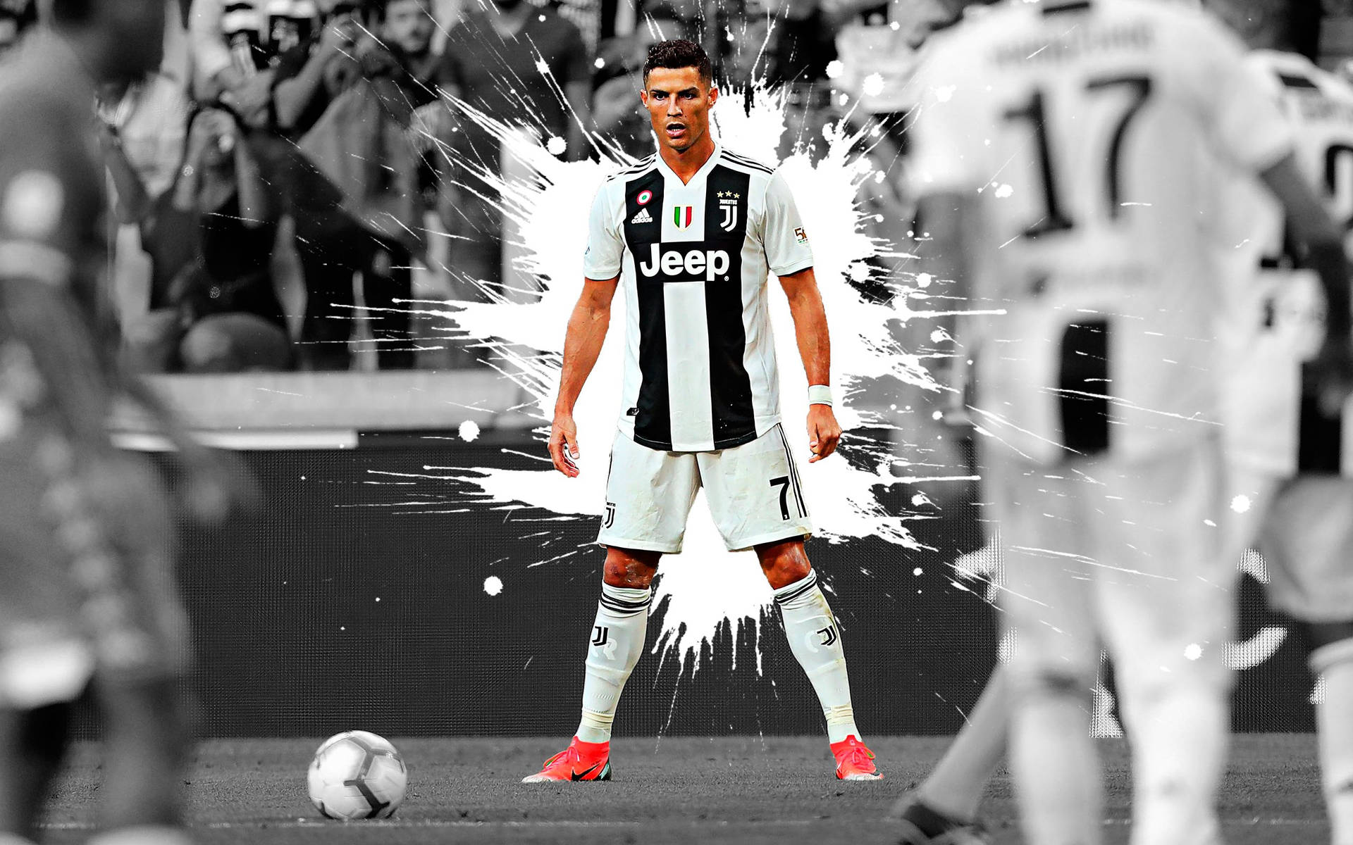 Juventus Football Star Cristiano Ronaldo Background
