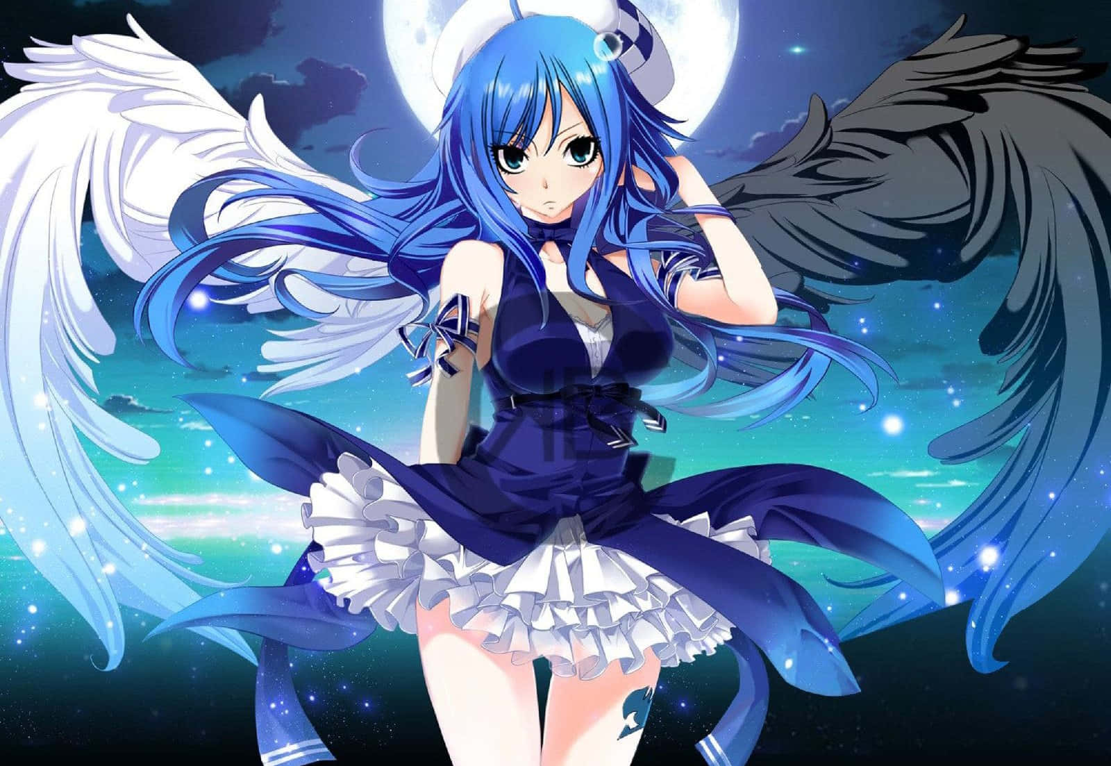 Juvia Lockser From Fairy Tail Wielding Powerful Water Magic Background