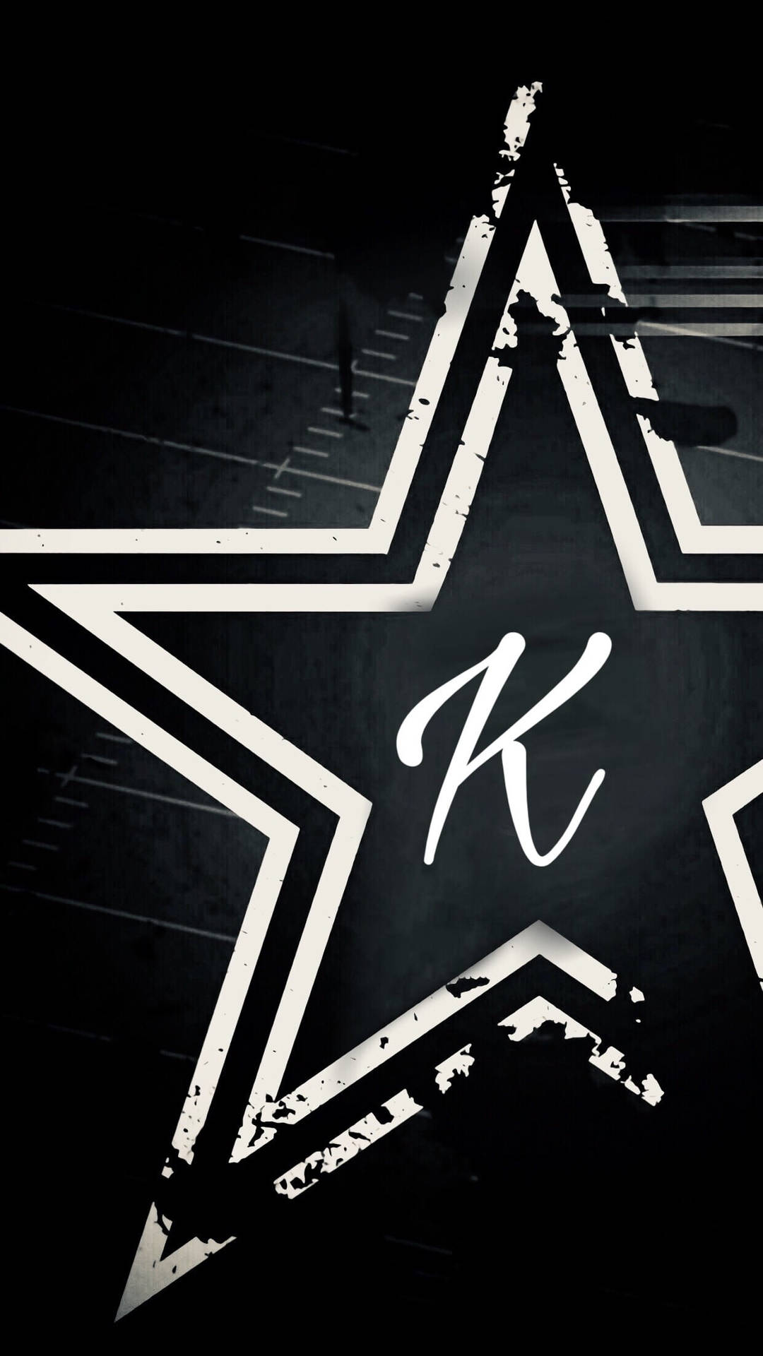 K Alphabet In Star Background