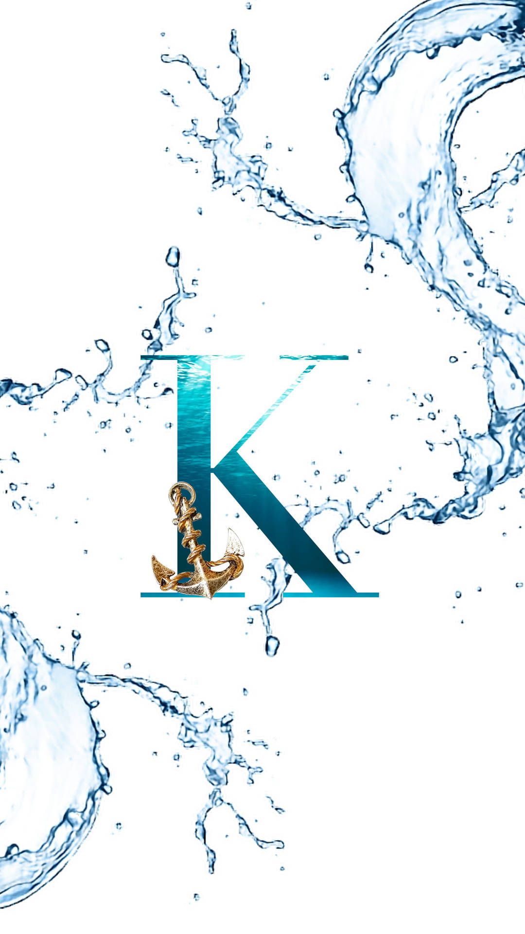 K Alphabet Water Splashes Background