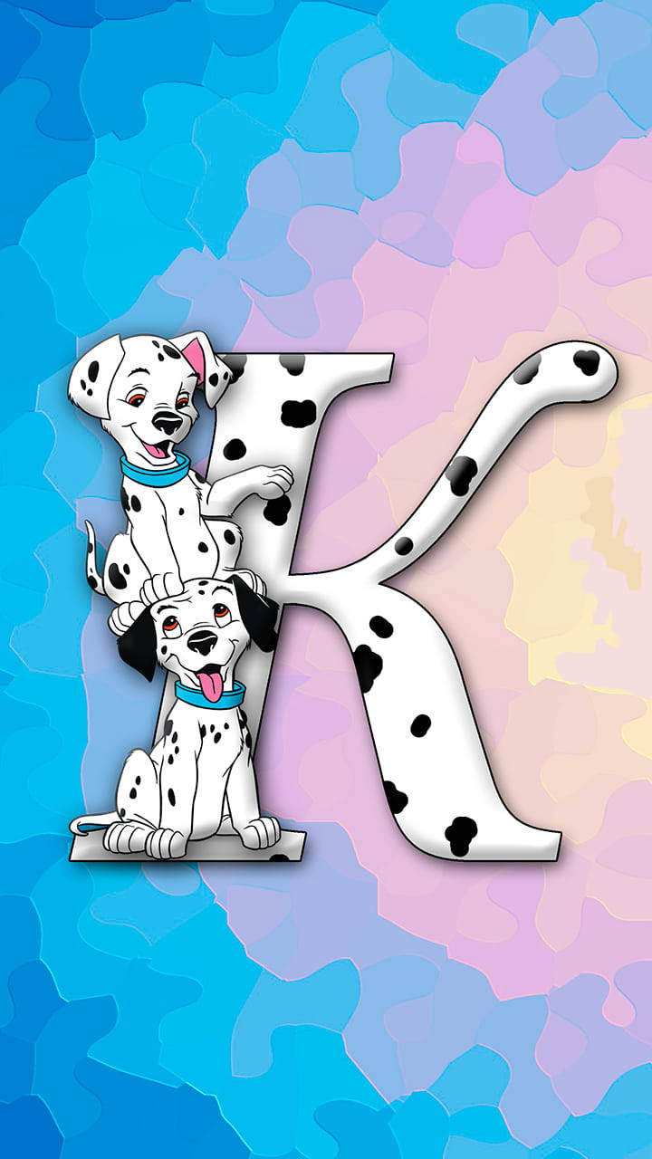K Alphabet With Dalmatians Background