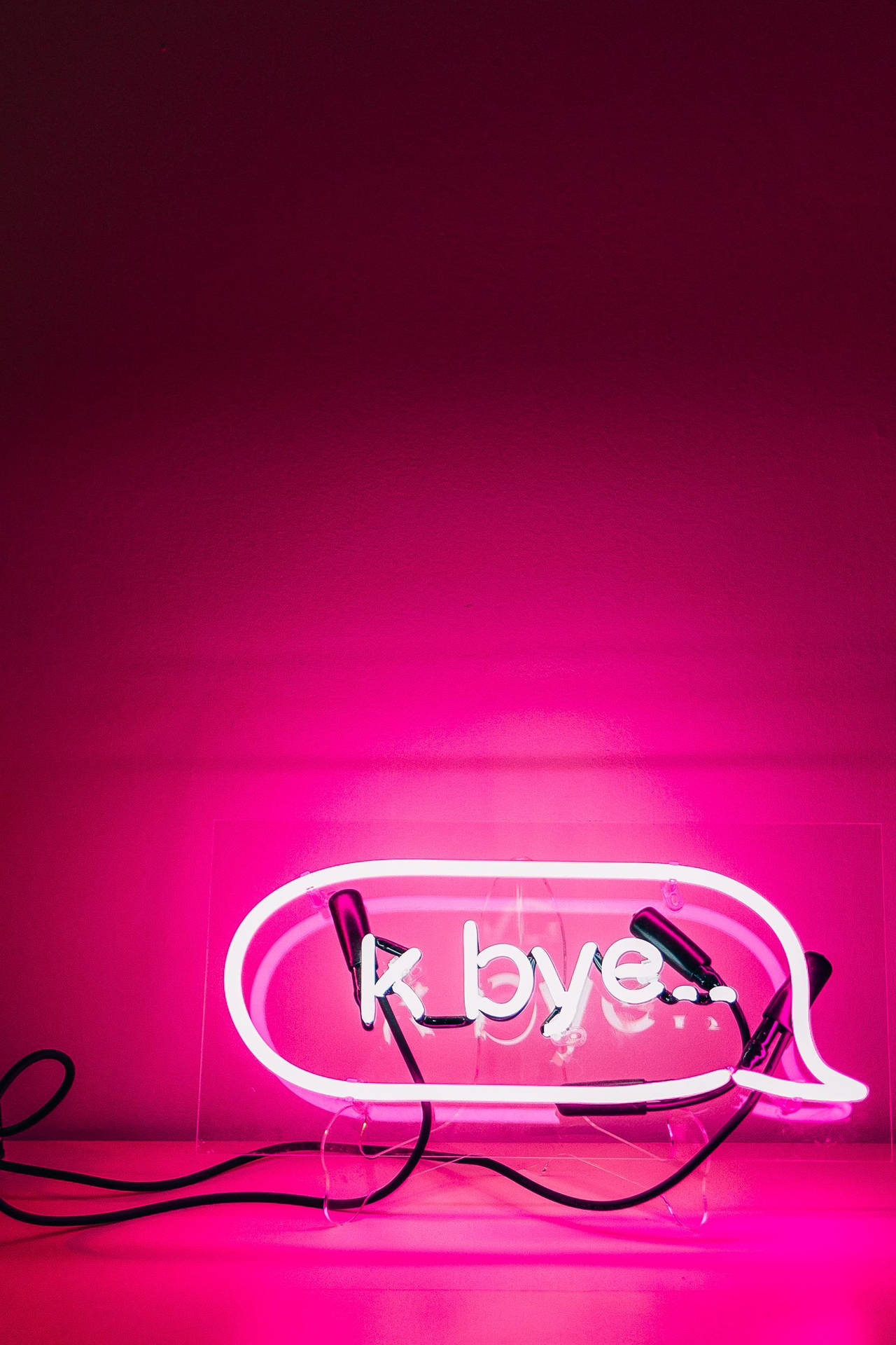 K Bye Neon Sign Pink Baddie Background