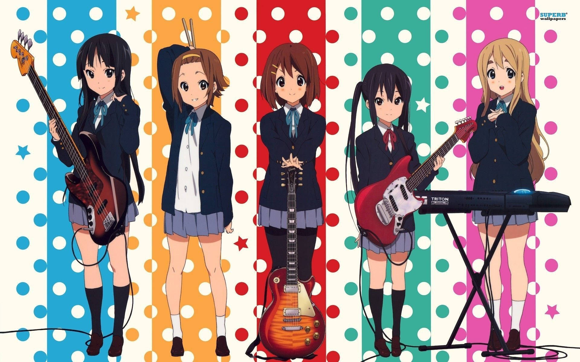 K-on Bank With Instruments Background