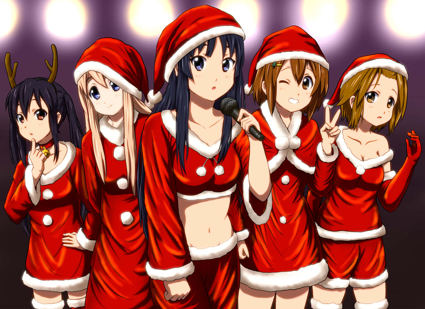K-on Cast Christmas Anime Pfp Background