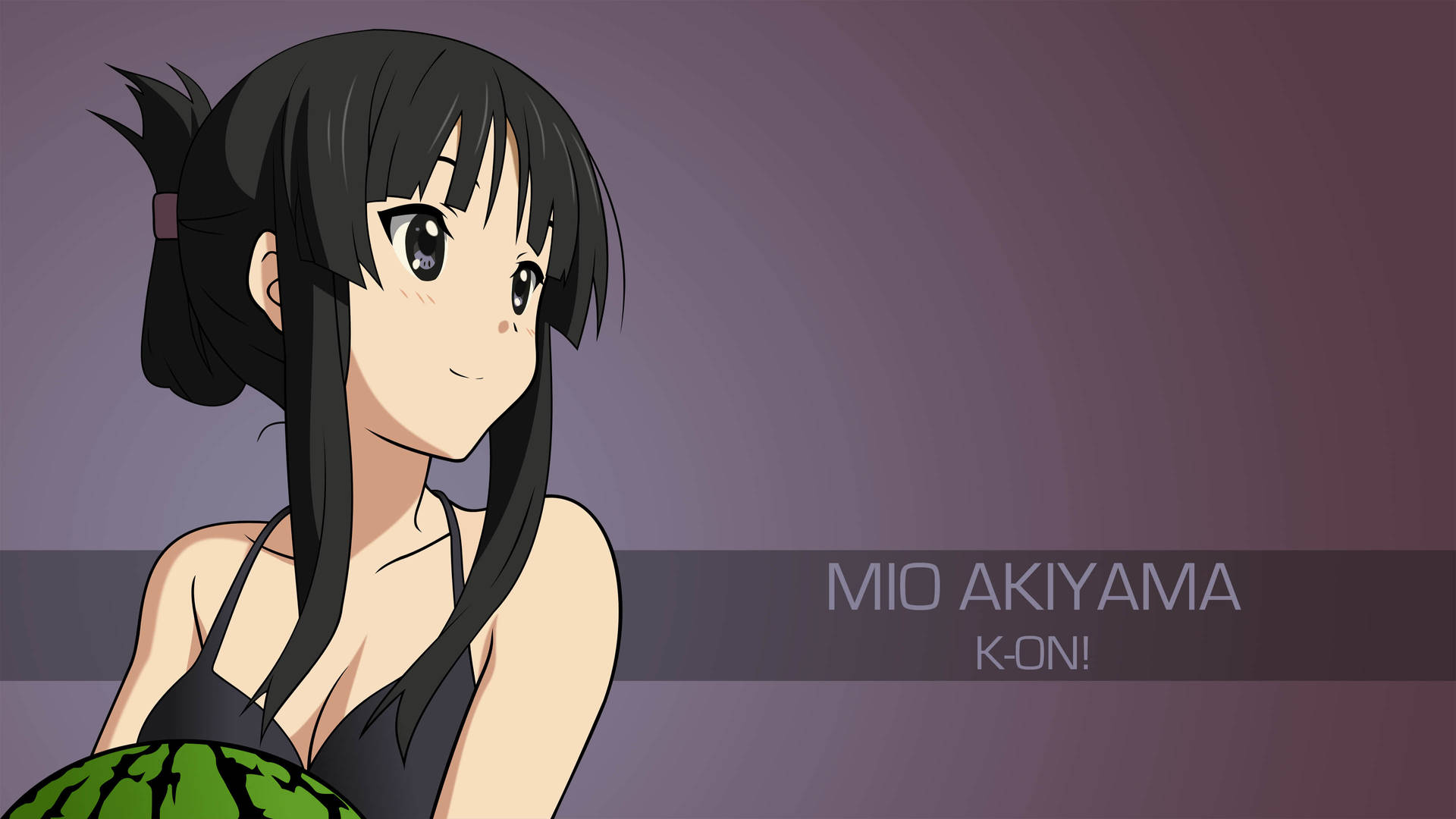 K-on Mio Akiyama In Purple Background