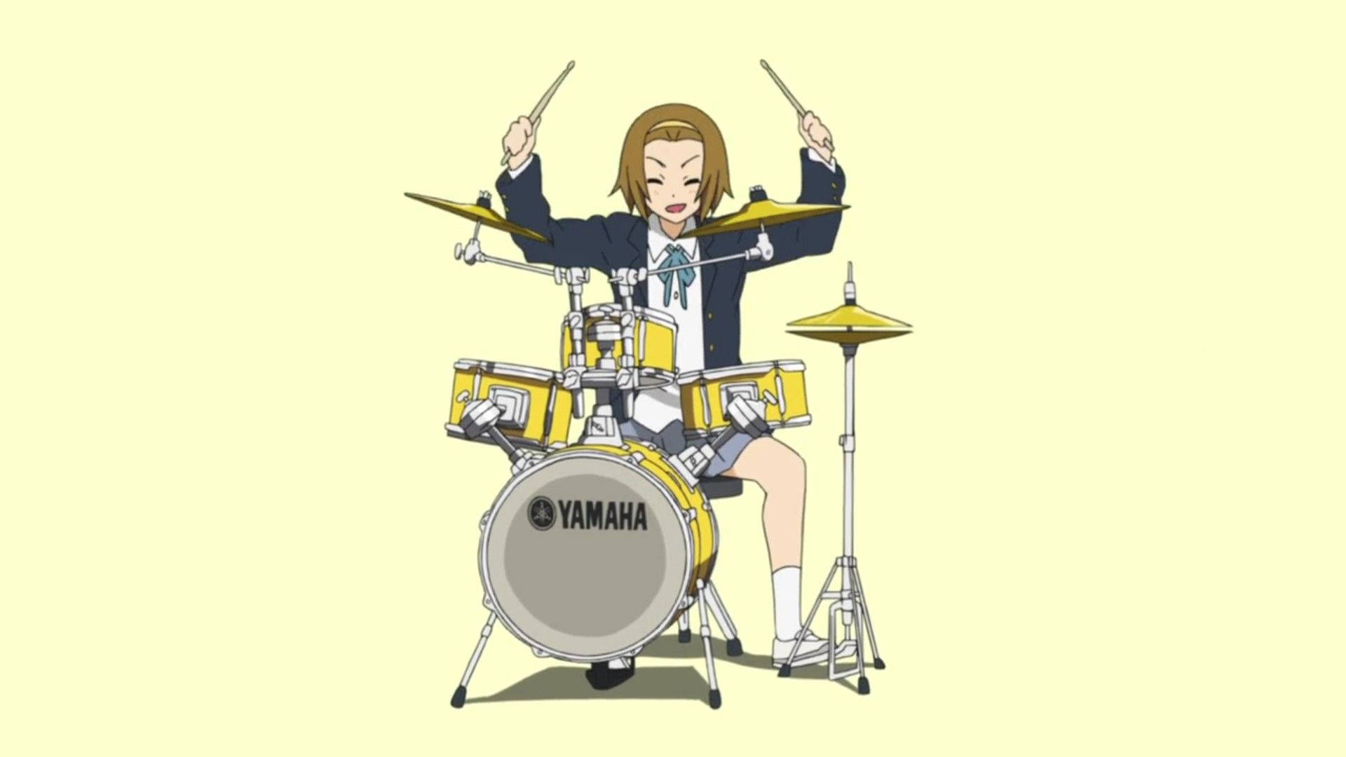 K-on Ritsu Playing Drum Background