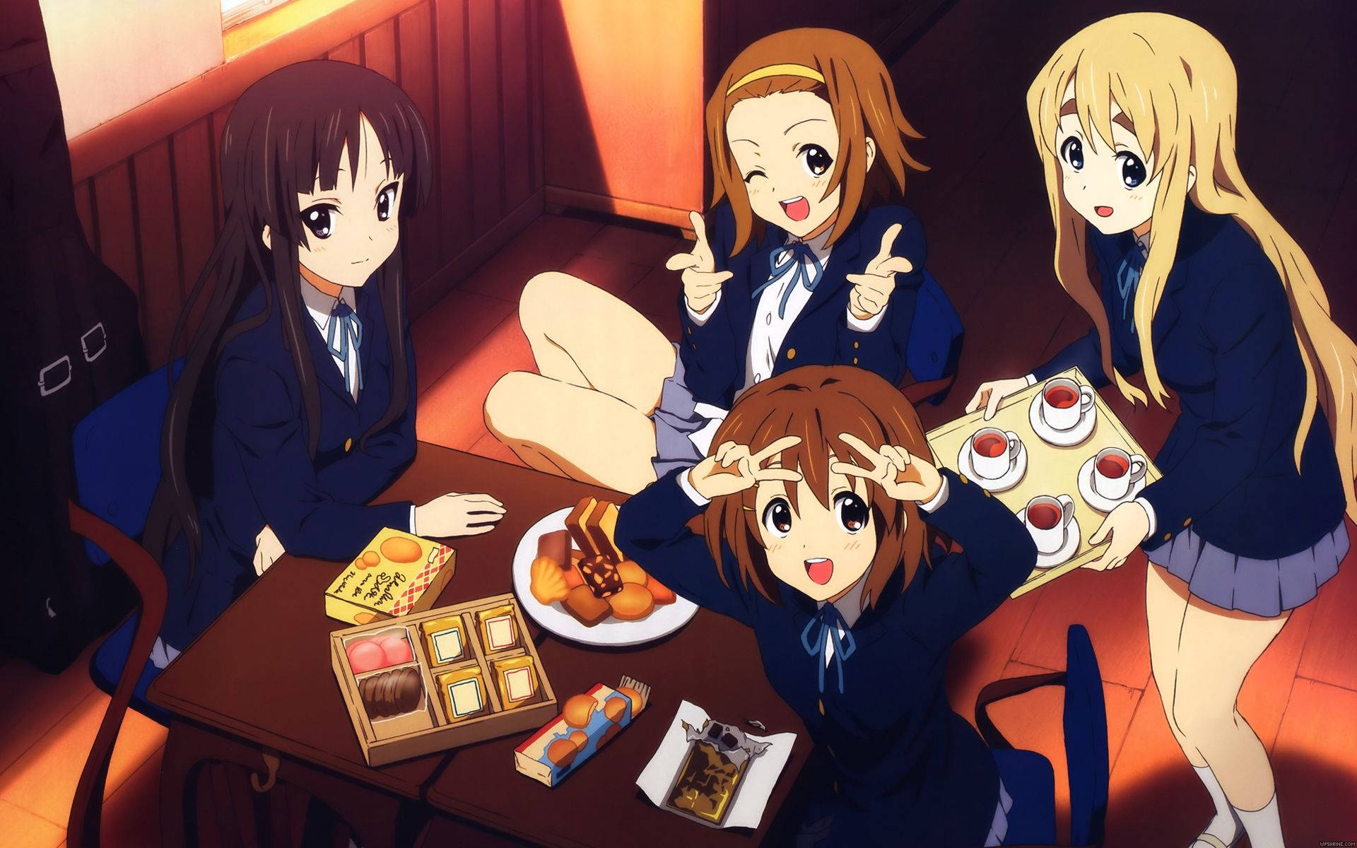 K-on Tea Time At School Background