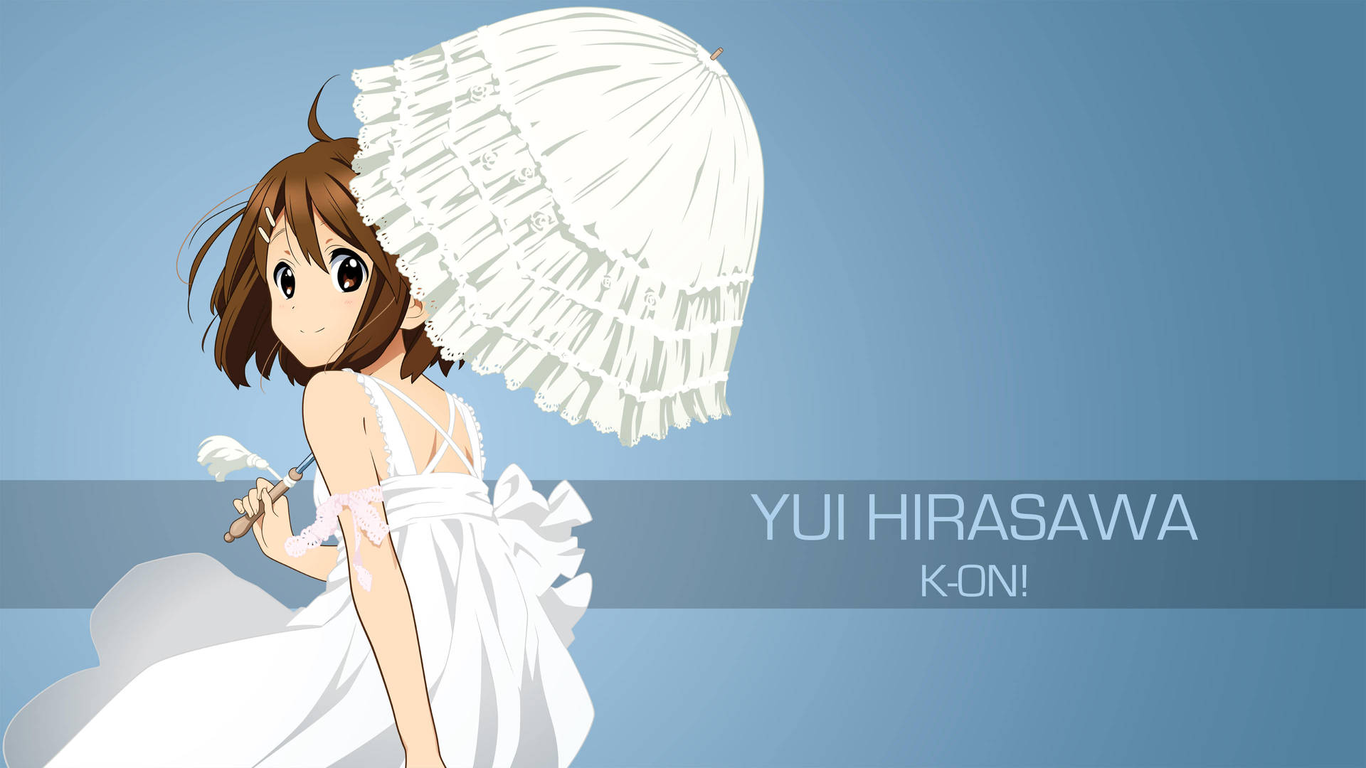 K-on Yui Hirasawa White Dress Wallpaper Background