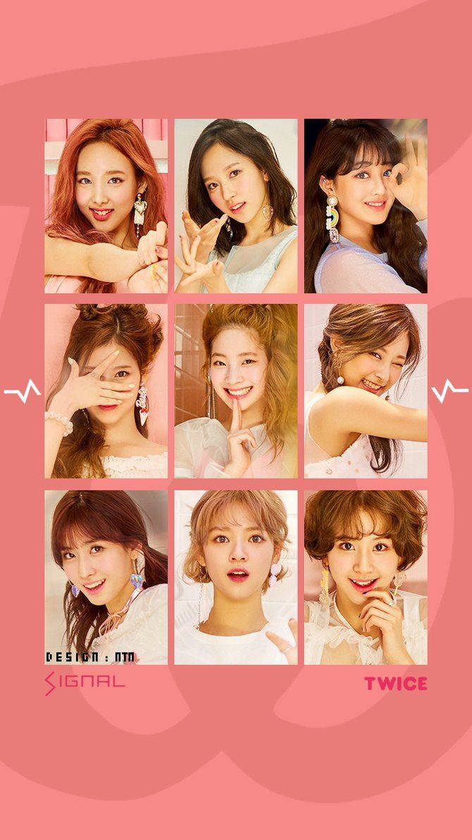 K-pop Twice In Pink Background
