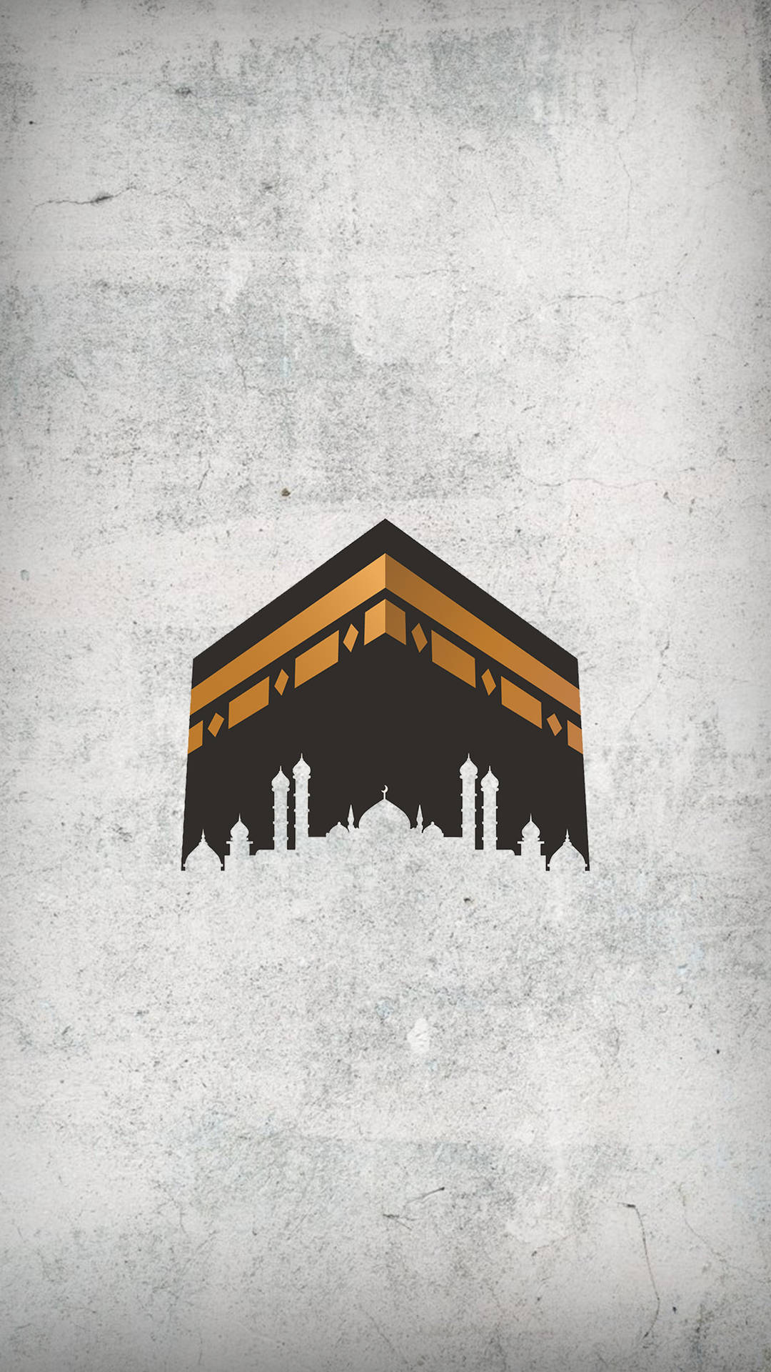 Kaaba Art Gray Background