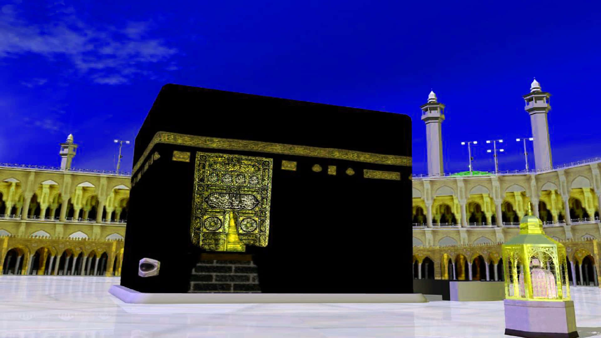 Kaabain Madina Night View Background