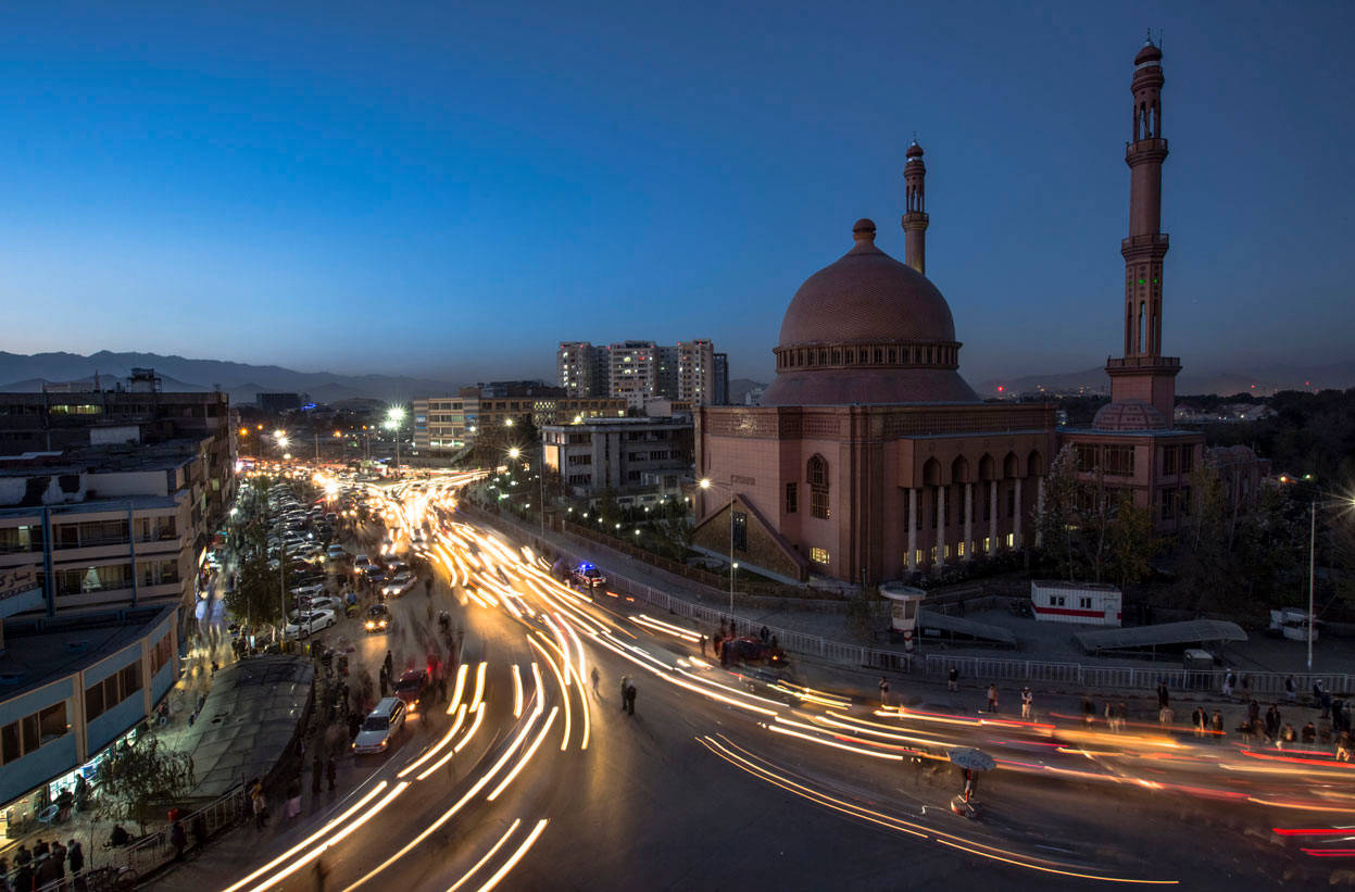 Kabul Night Lights Background