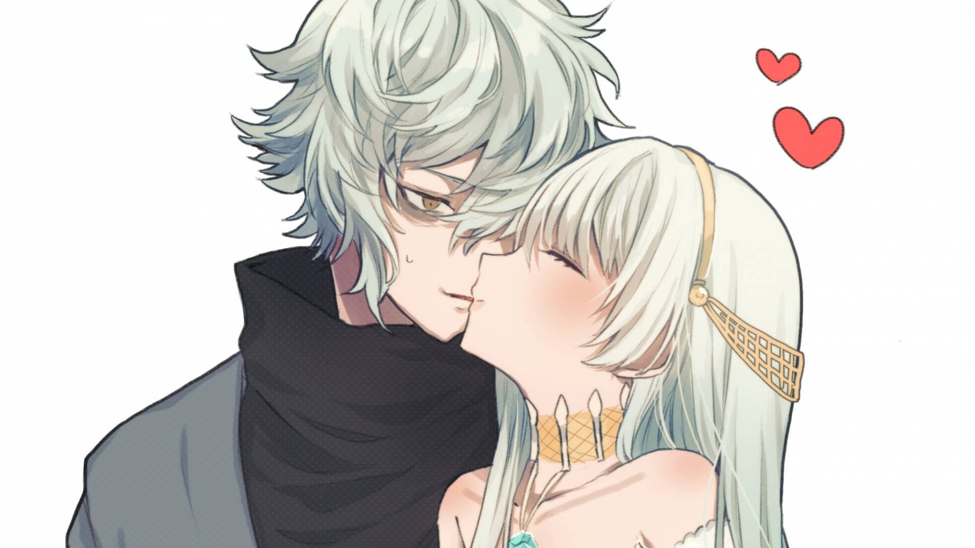 Kadoc And Anastasia Anime Couple Kiss