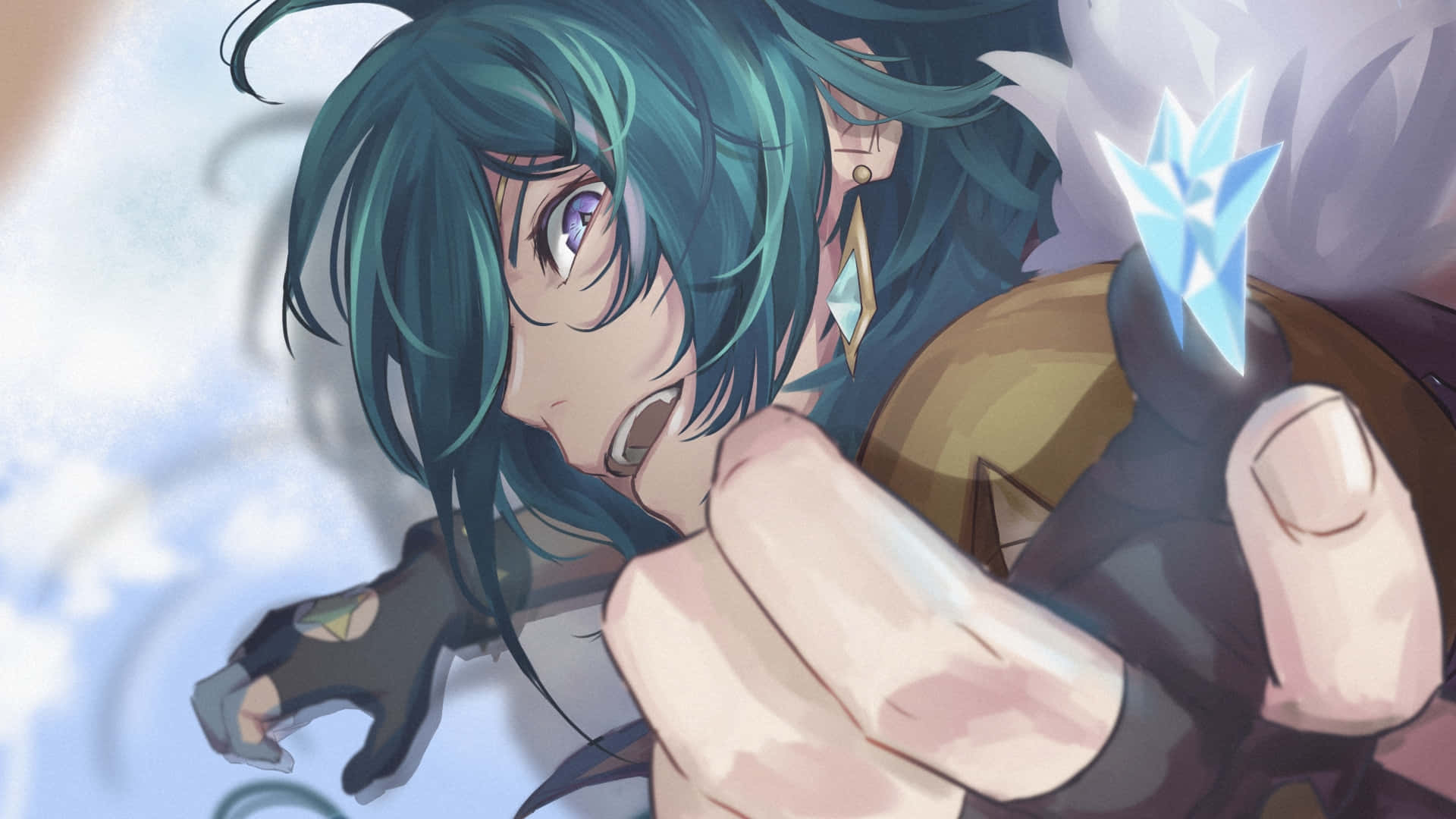 Kaeya Completing A Daring Mission With Finesse. Background