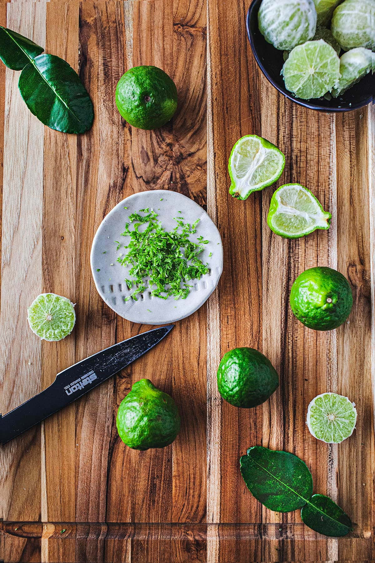 Kaffir Lime On Wooden Table Background