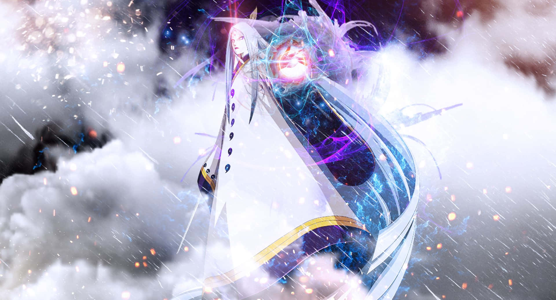 Kaguya Otsutsuki Displaying Her Divine Powers Background