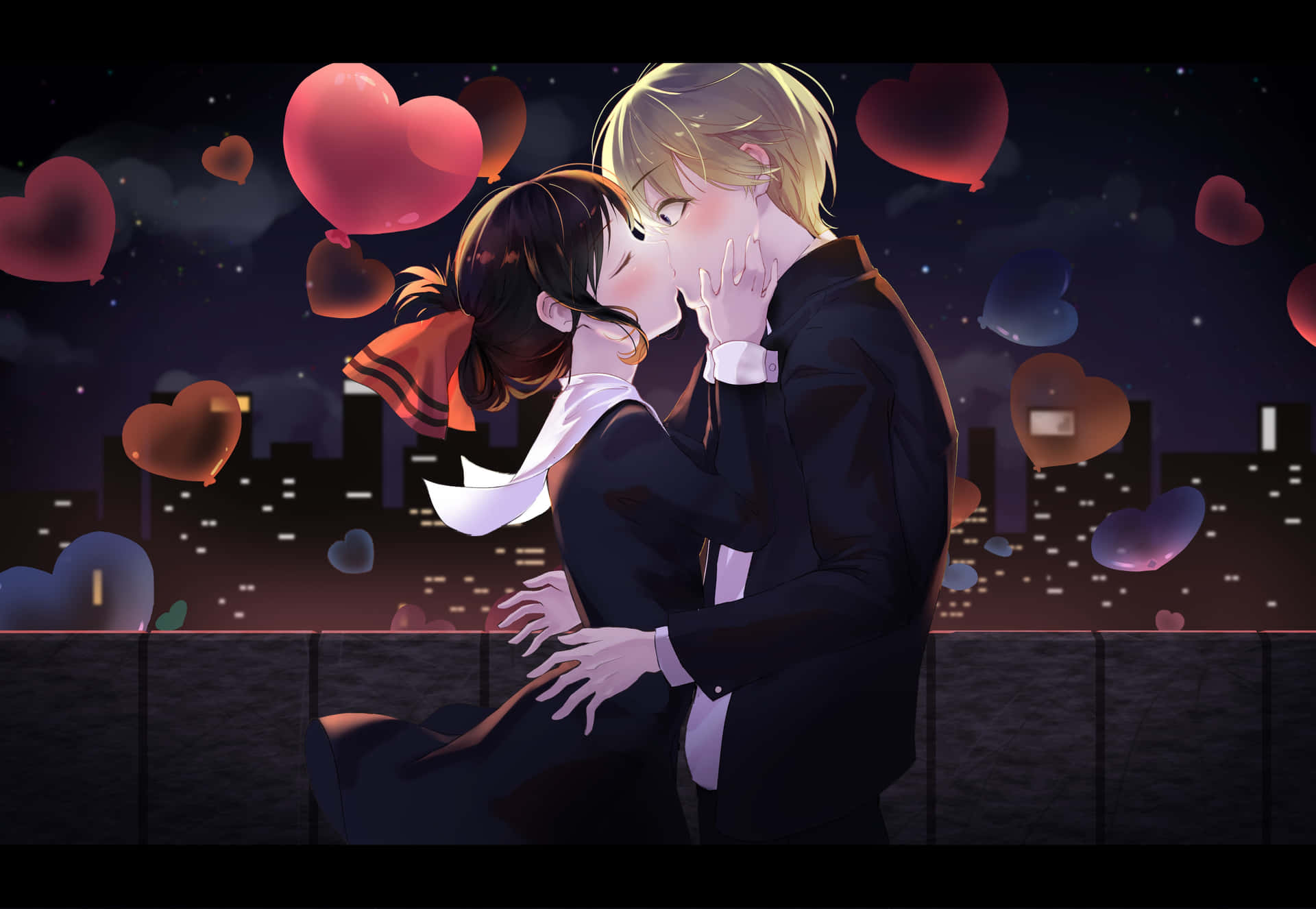 Kaguya Sama Love Is War Kaguya Miyuki Kiss Background