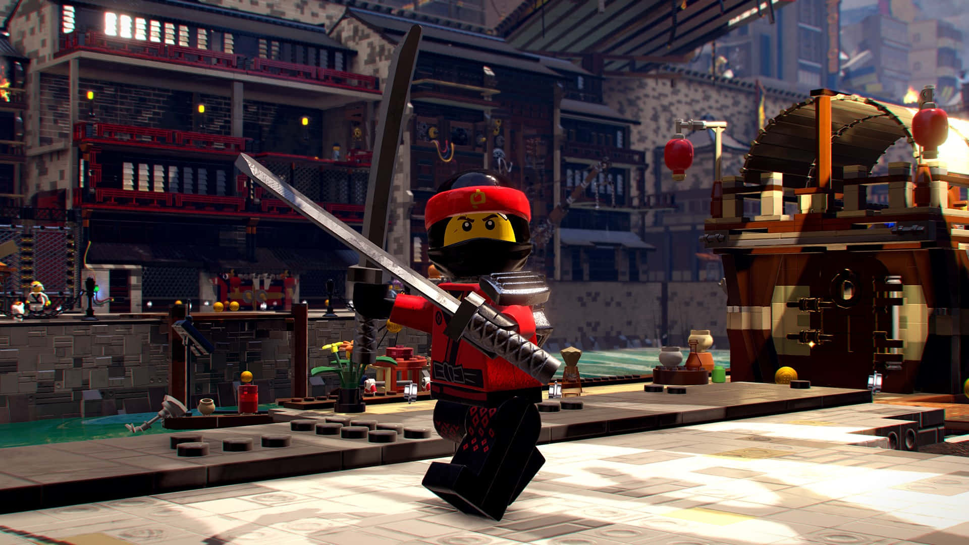Kai Holding Katana In The Lego Ninjago Movie Background