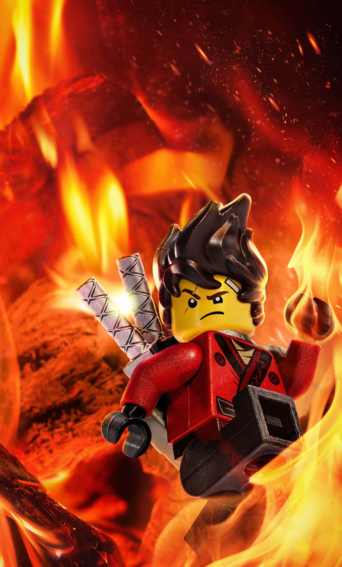Kai Wielding Fire From The Lego Ninjago Movie Background