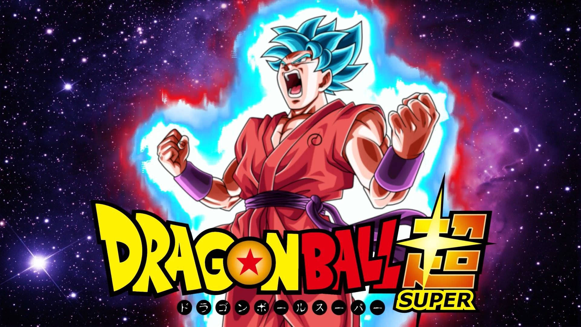 Kaioken Goku And Dragon Ball Logo Background