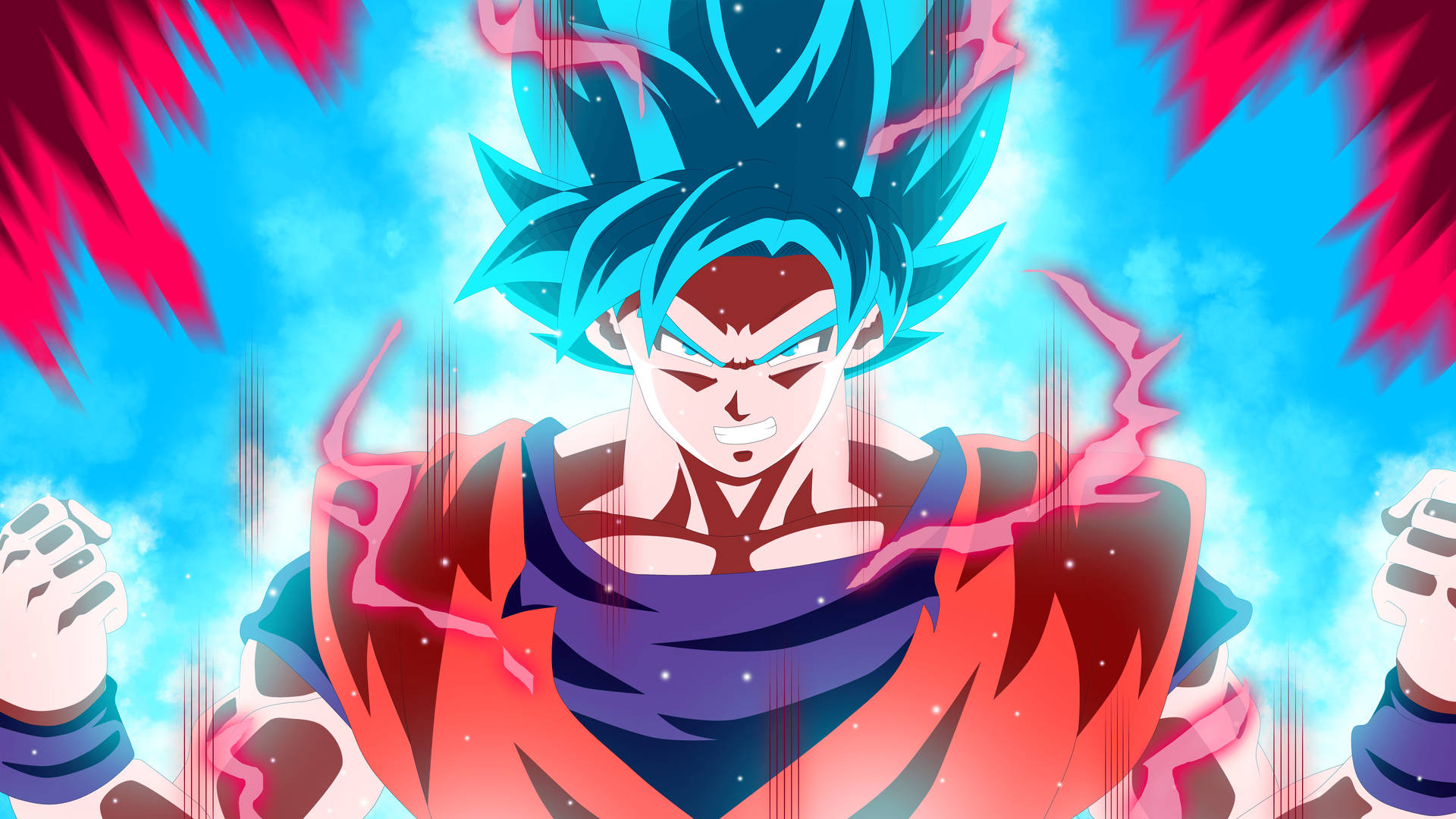 Kaioken Goku Digital Art Background