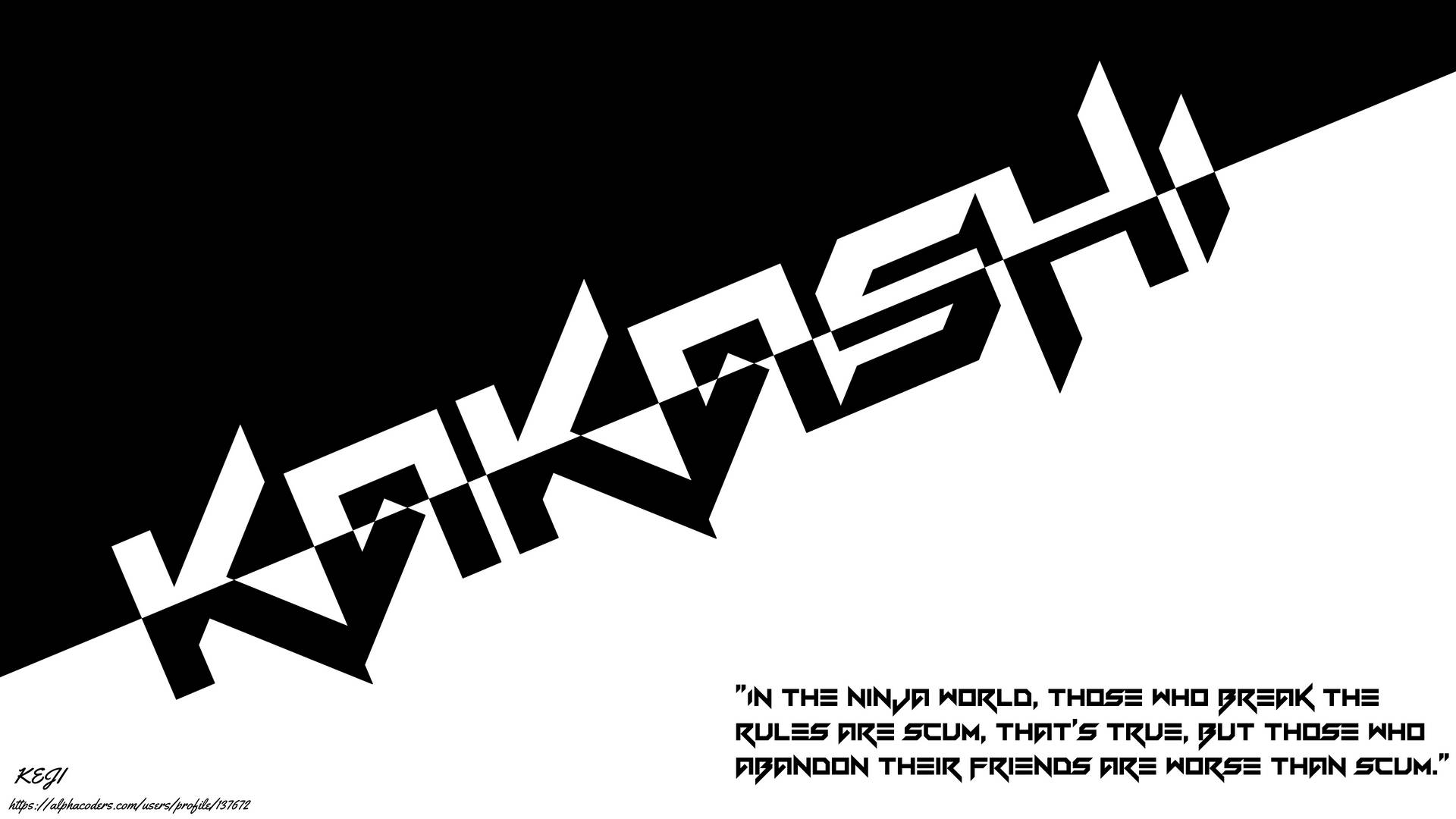 Kakashi 4k Black And White Name Background