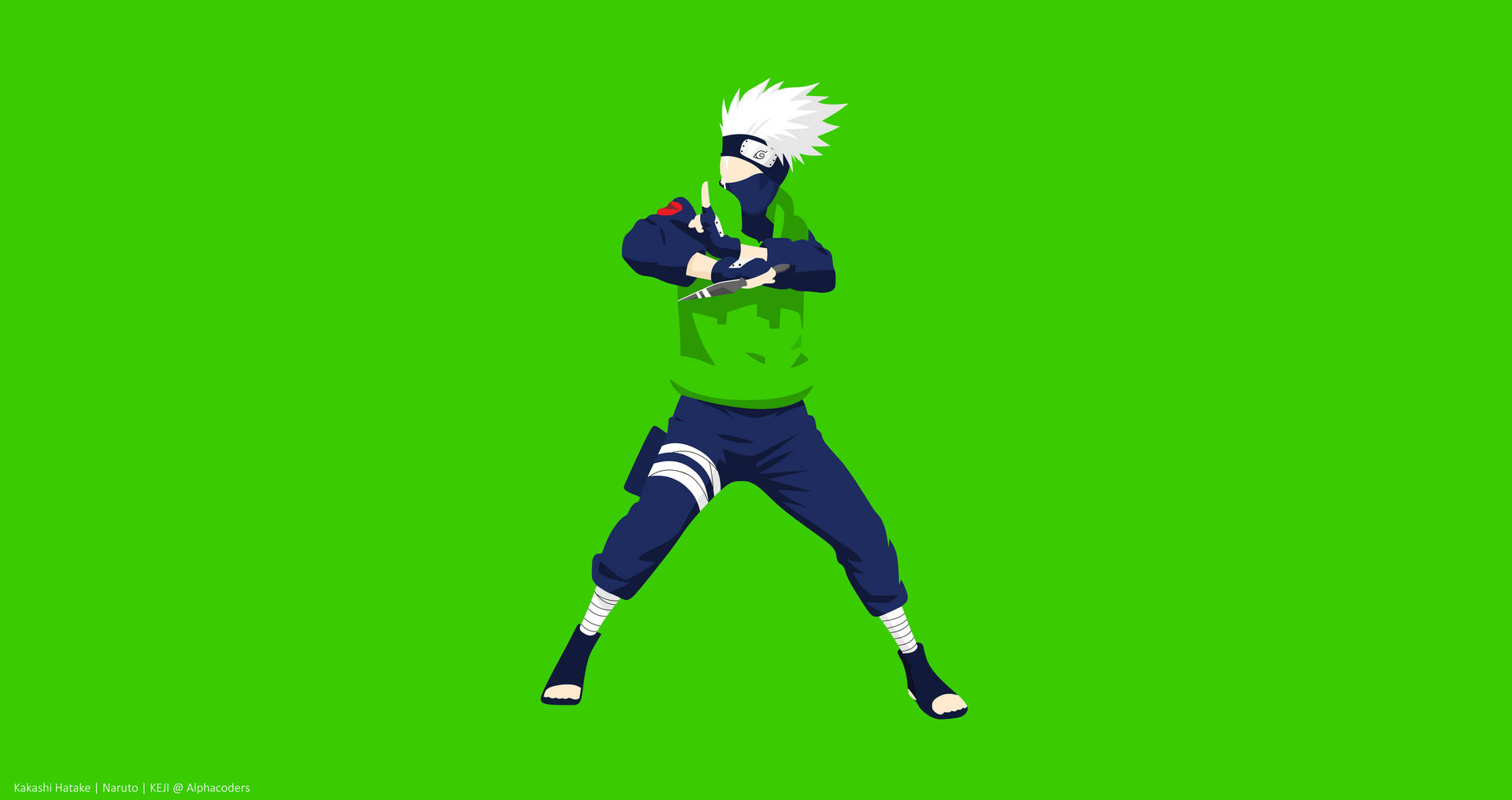 Kakashi 4k Ninja Green Stance Background