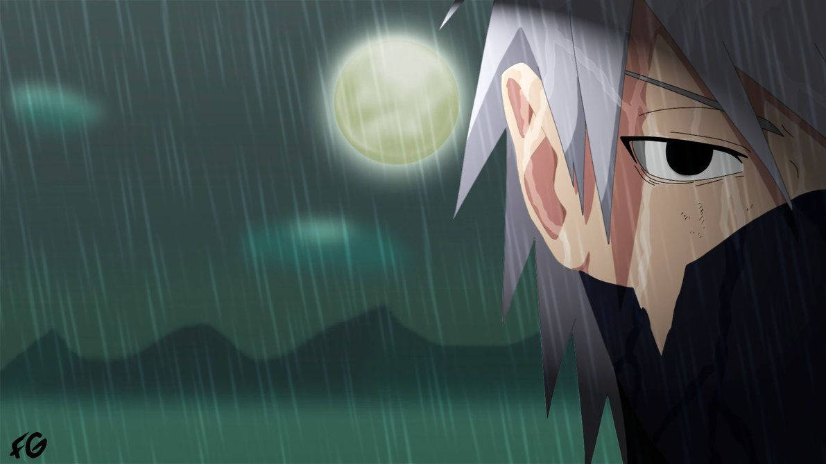 Kakashi Hatake In The Rain Background
