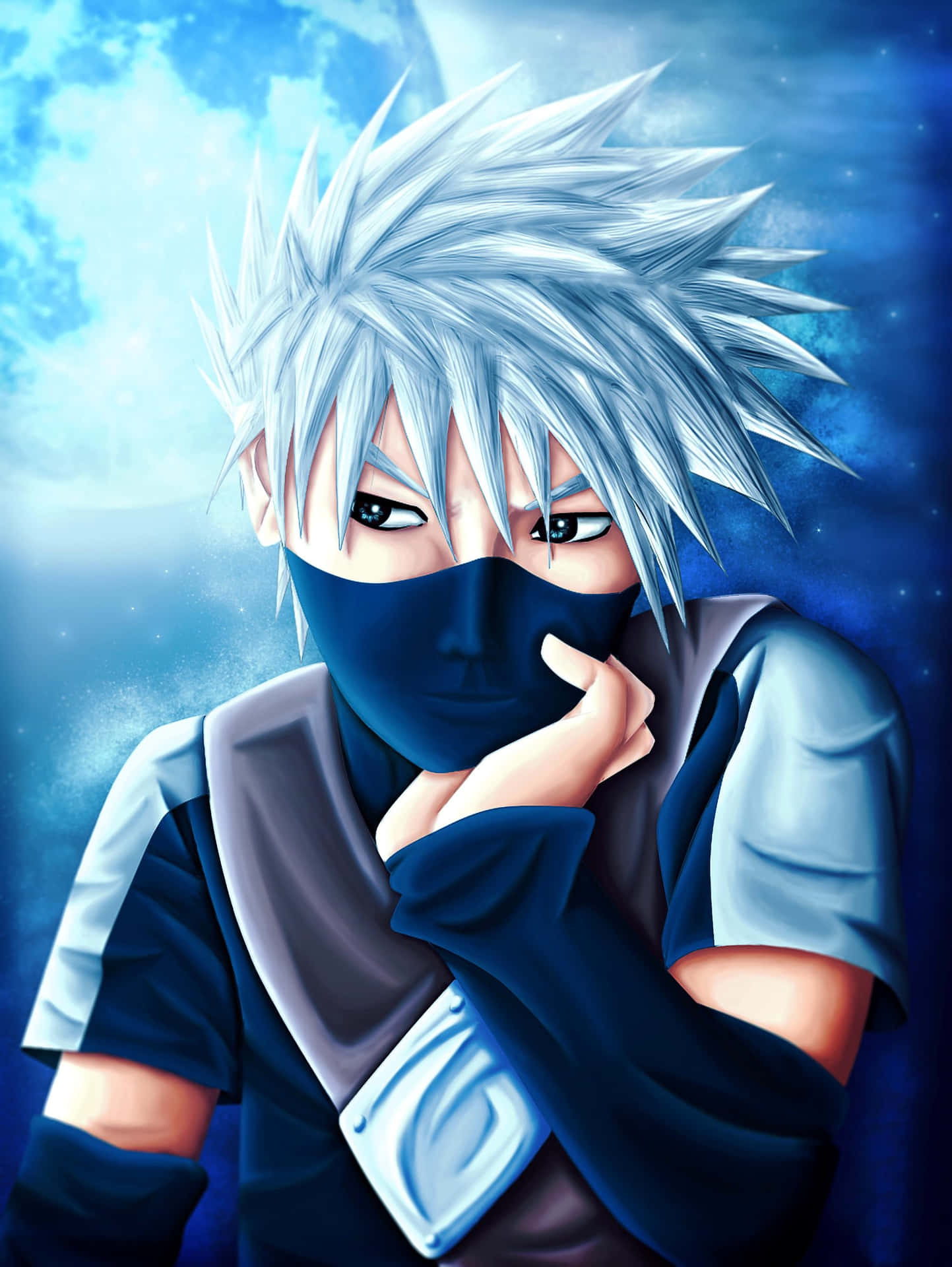 Kakashi Hatake Kid Blue Art Background