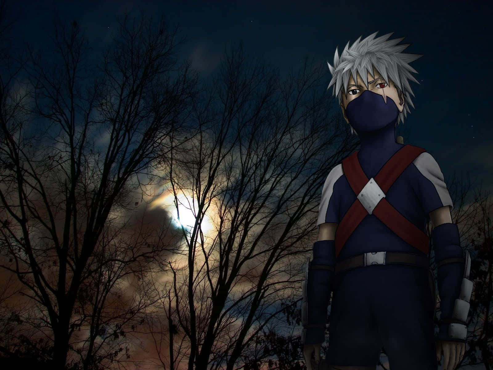 Kakashi Hatake Kid Dark Sky Background