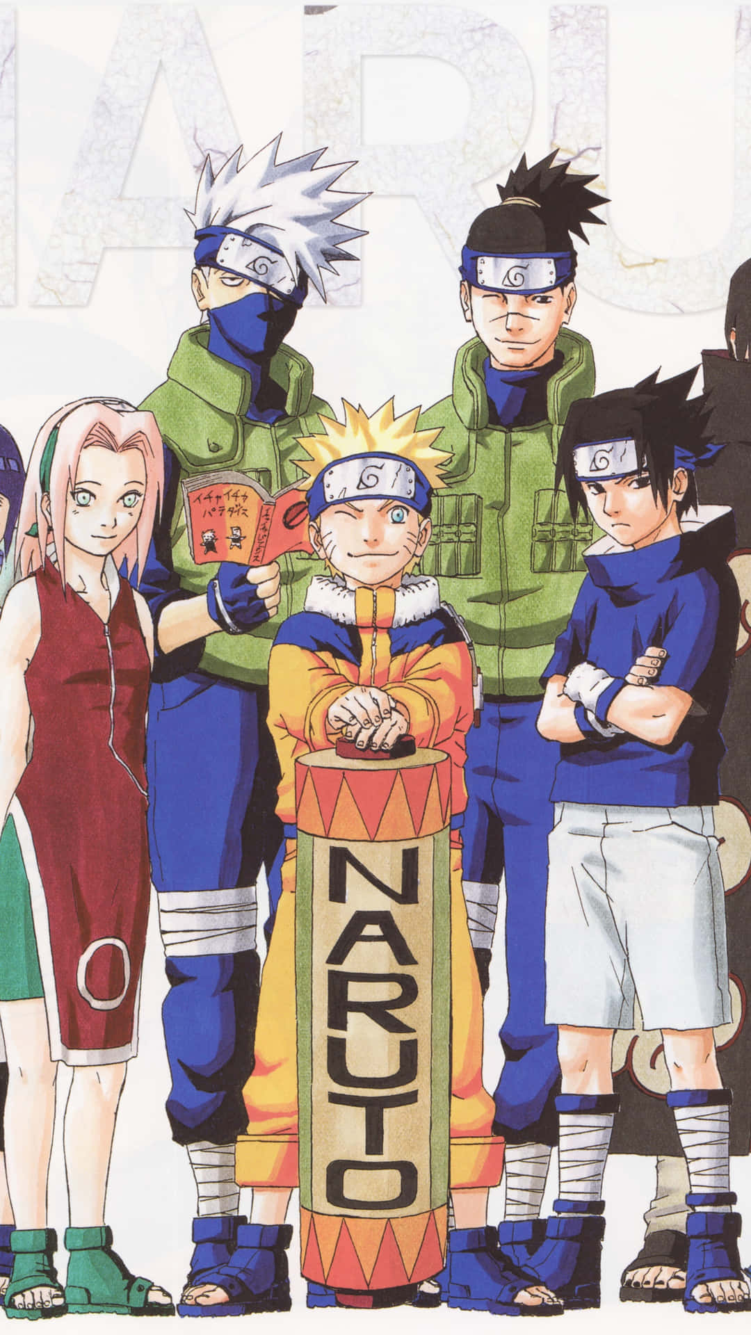 Kakashi Hatake, Naruto Uzumaki, And Sasuke Uchiha, The Three Ninjas Of Konoha, Pose For A Photo Background
