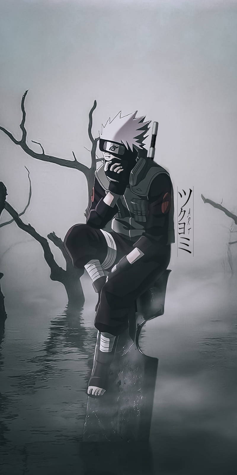 Kakashi Iphone Gray Aesthetic Background