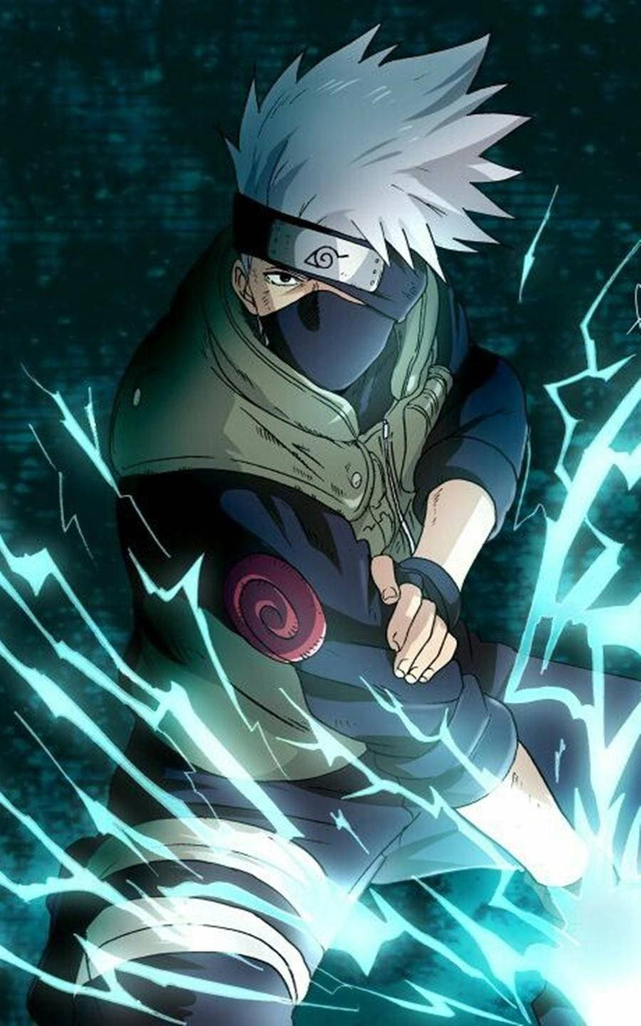 Kakashi Iphone Green Thunder Lightning Background