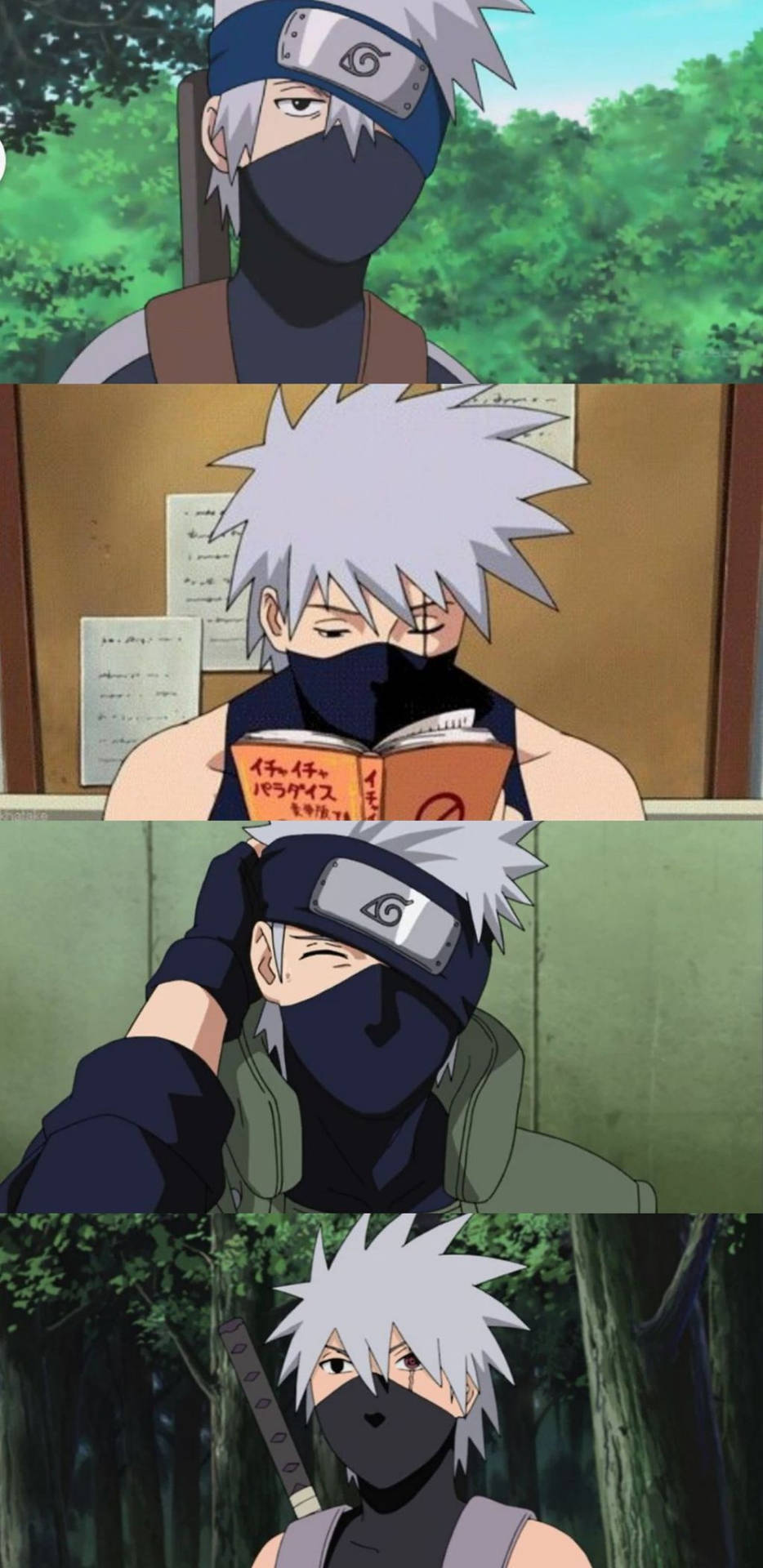 Kakashi Iphone Hatake Gray Hair Background