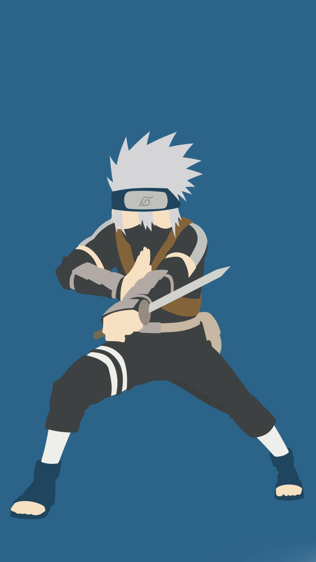 Kakashi Iphone Kunai Blue Aesthetic Background