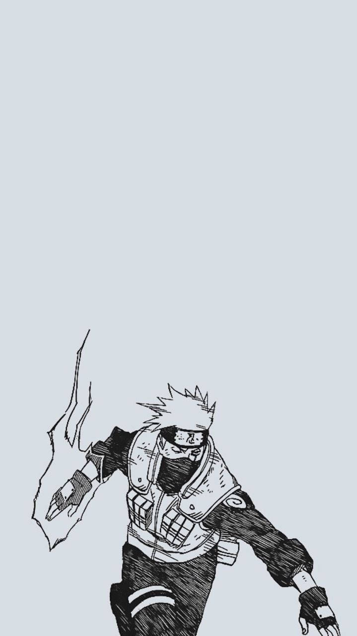 Kakashi Iphone Minimalist Drawing Background