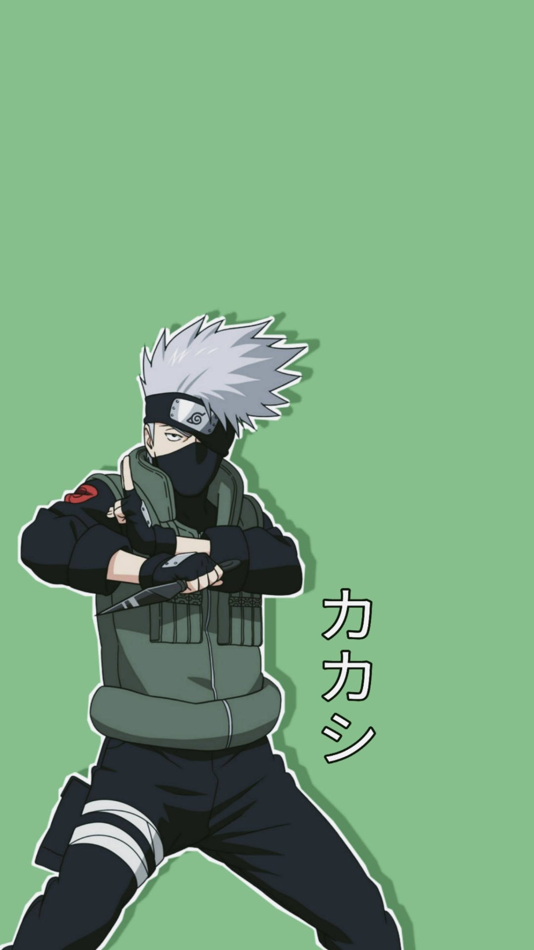 Kakashi Iphone On Green Aesthetic Background