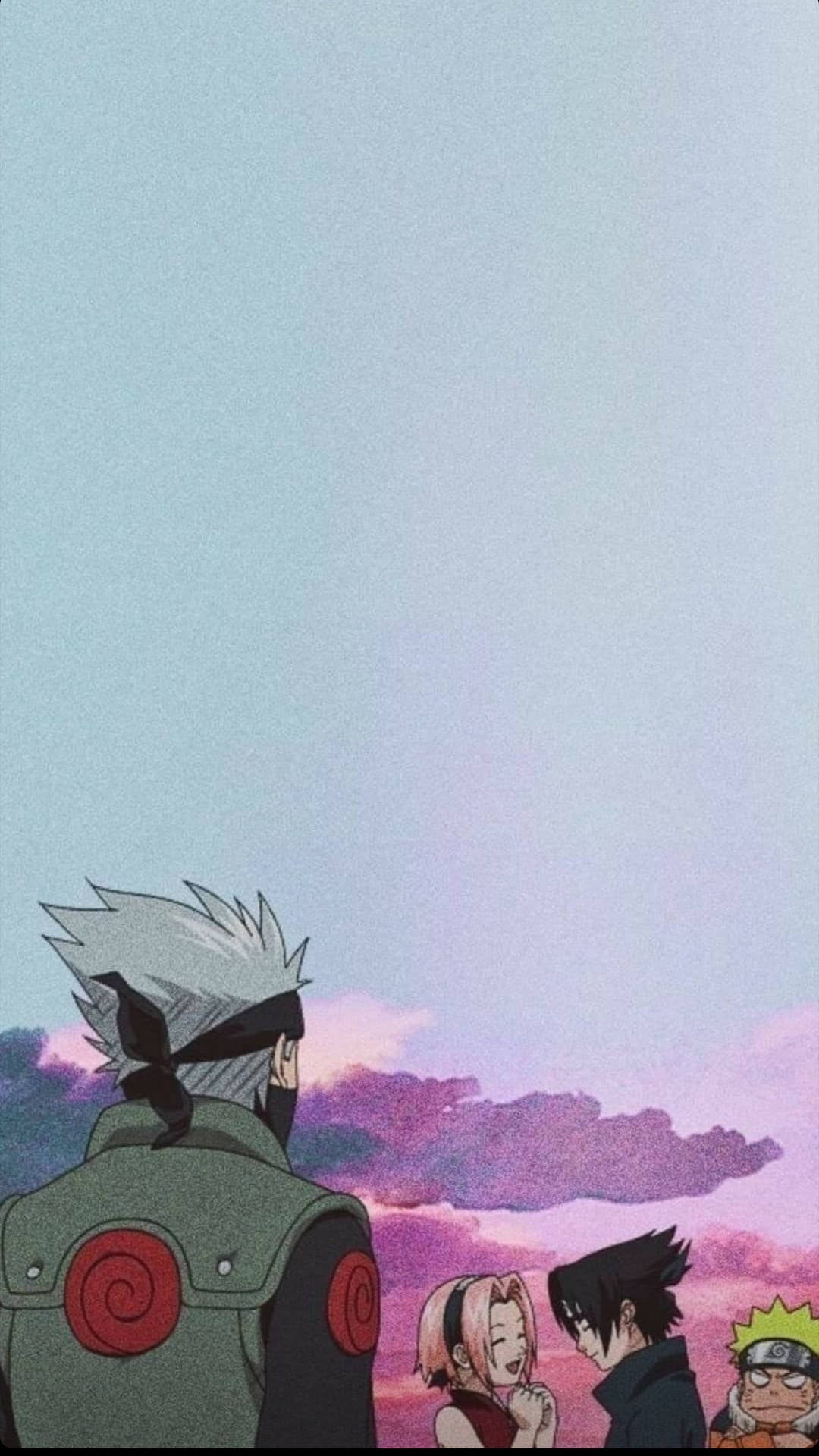 Kakashi Looking At Team 7 Naruto Iphone Background